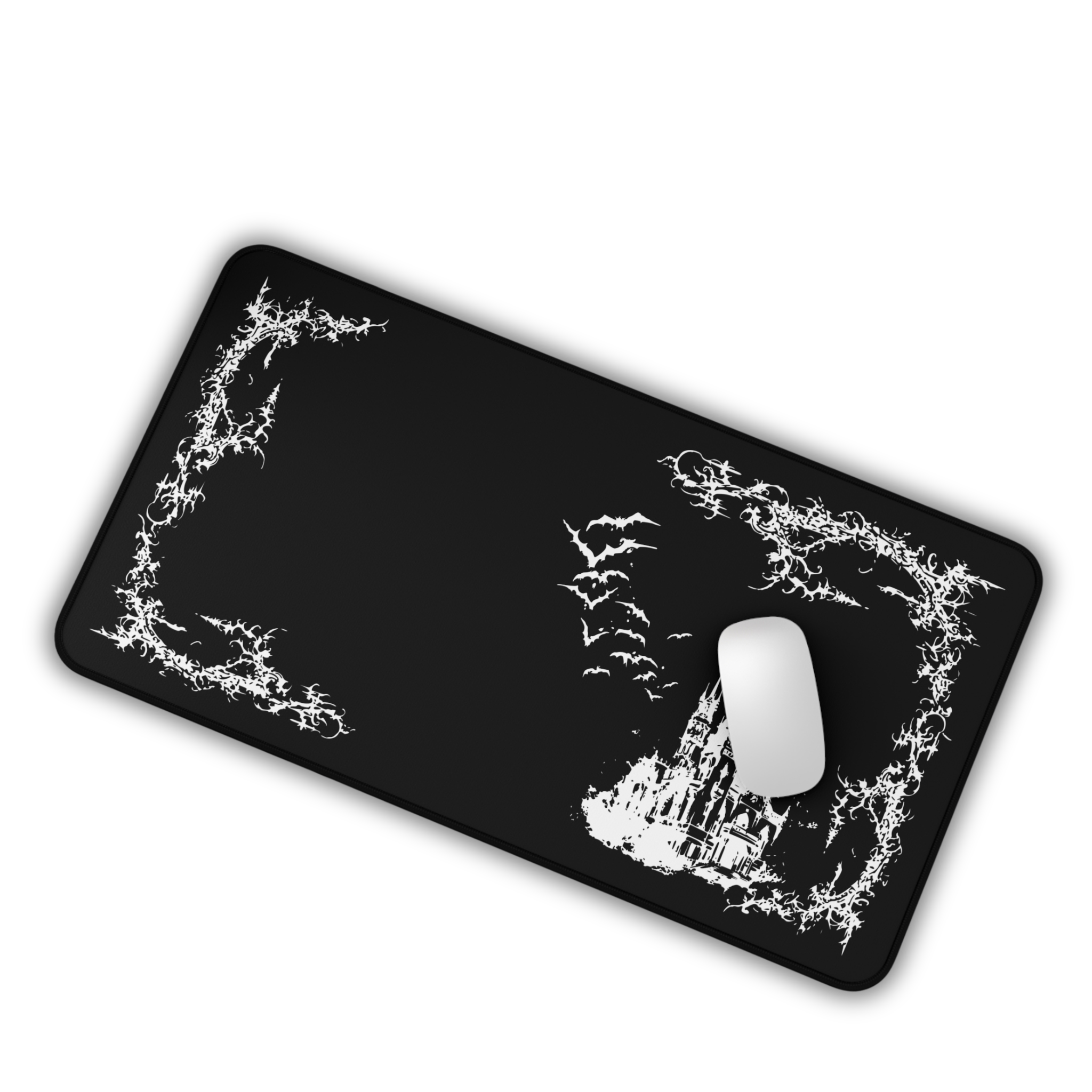 Vampire Castle – Black Desk Mat – Gothic Mouse Pad