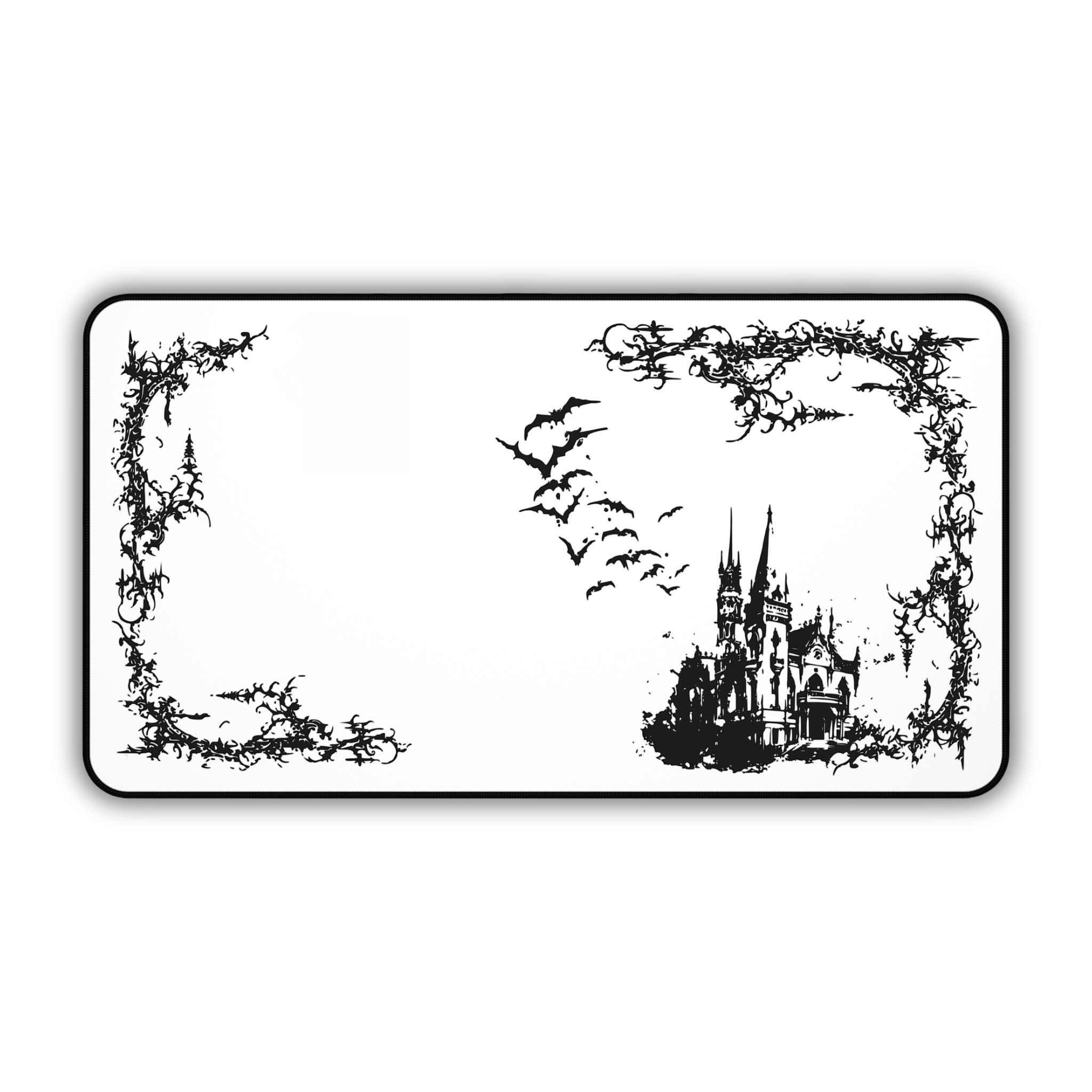 Vampire Castle – White Desk Mat – Gothic Mouse Pad