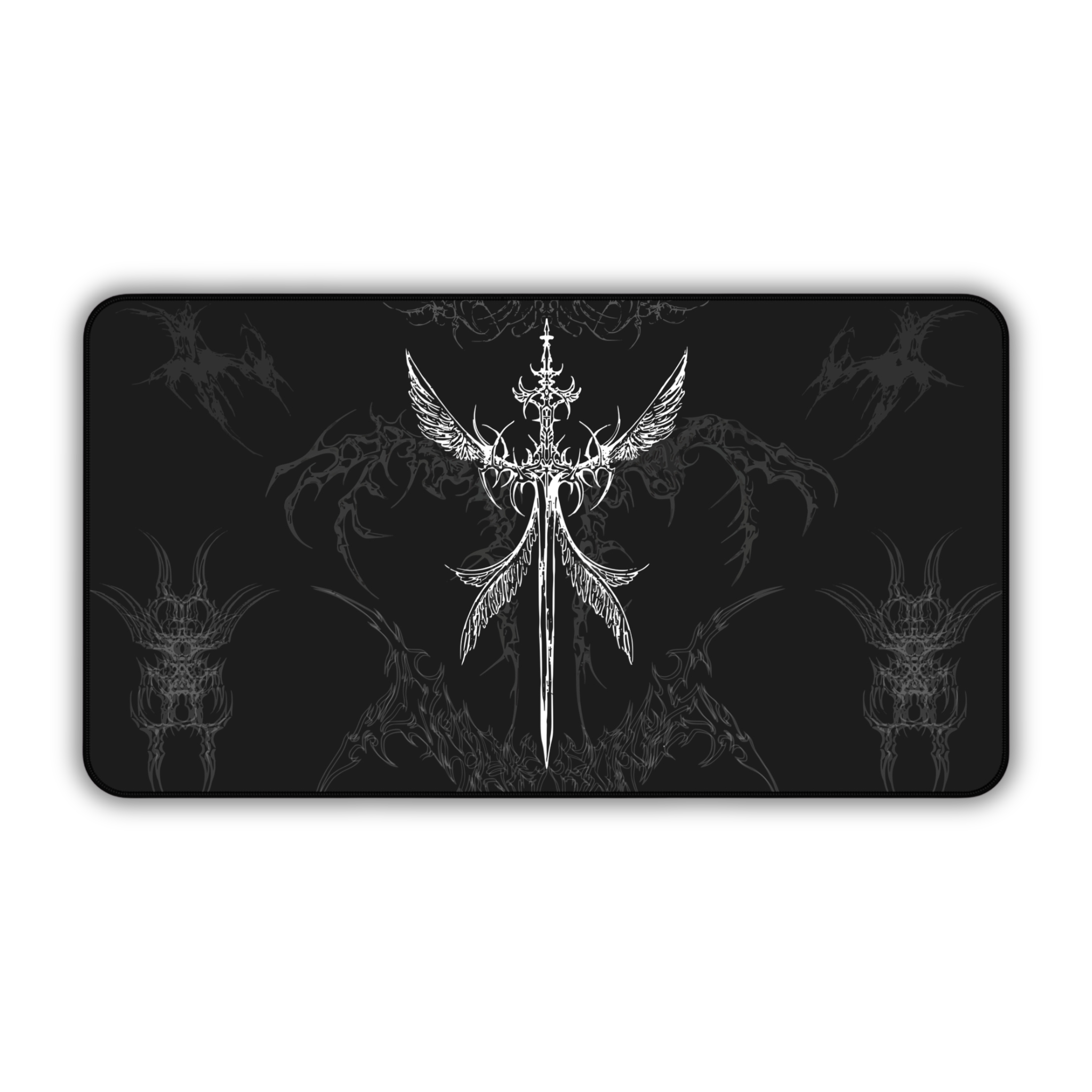 Angel Sword – Black Desk Mat – Gothic Mouse Pad