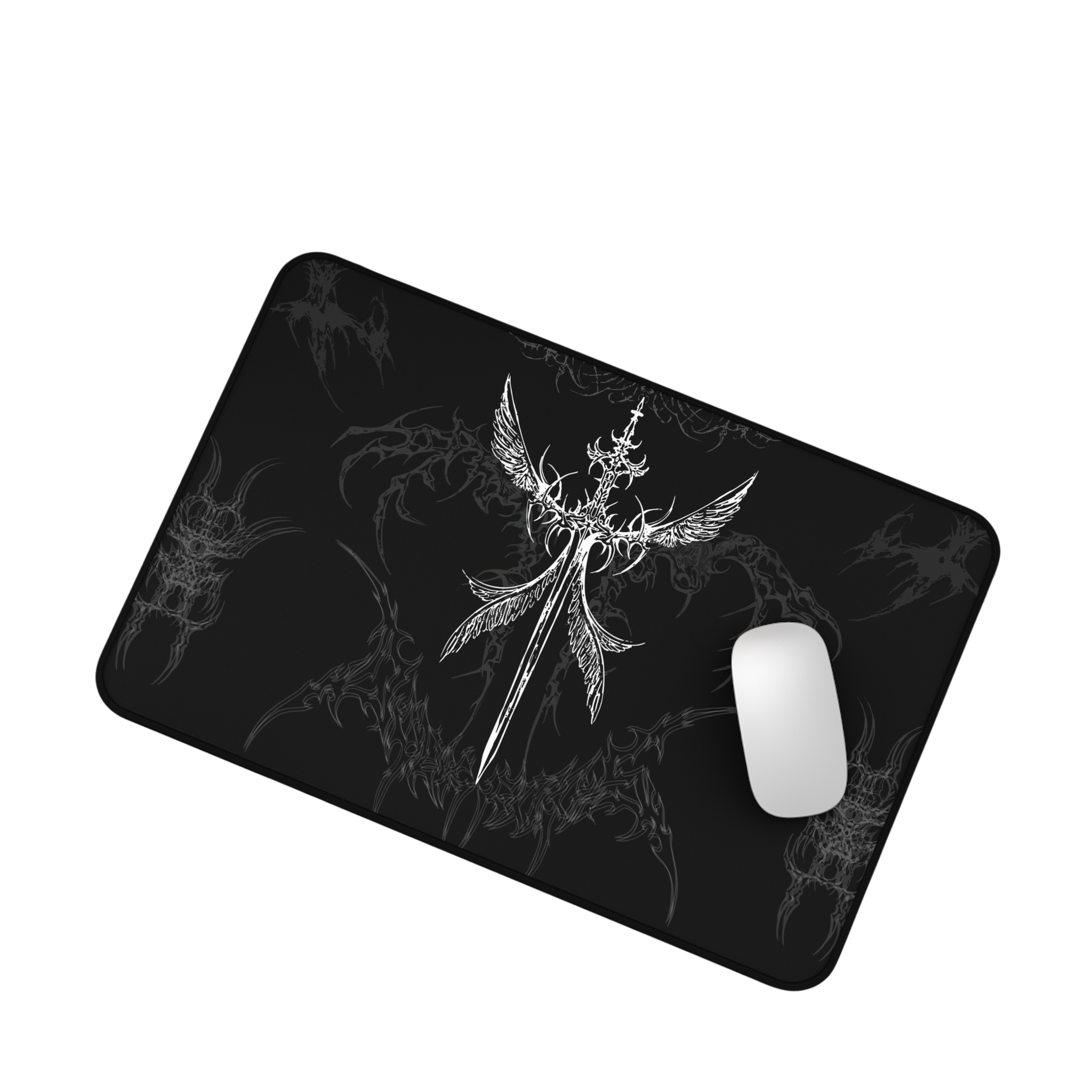 Angel Sword – Black Desk Mat – Gothic Mouse Pad
