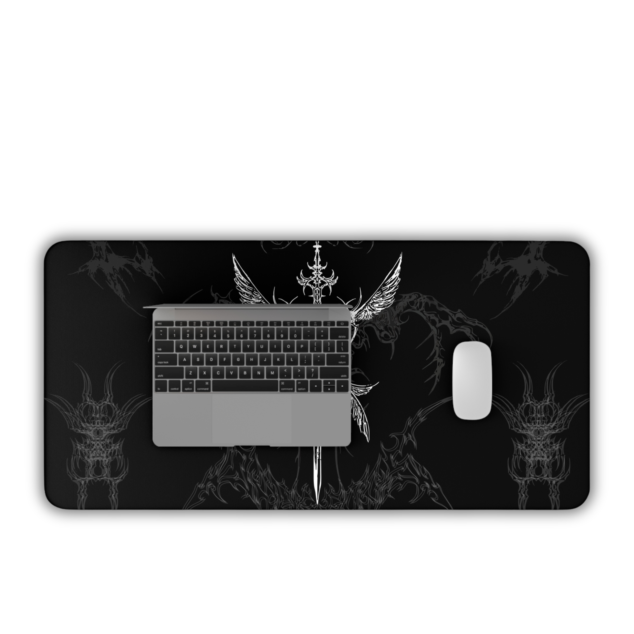 Angel Sword – Black Desk Mat – Gothic Mouse Pad