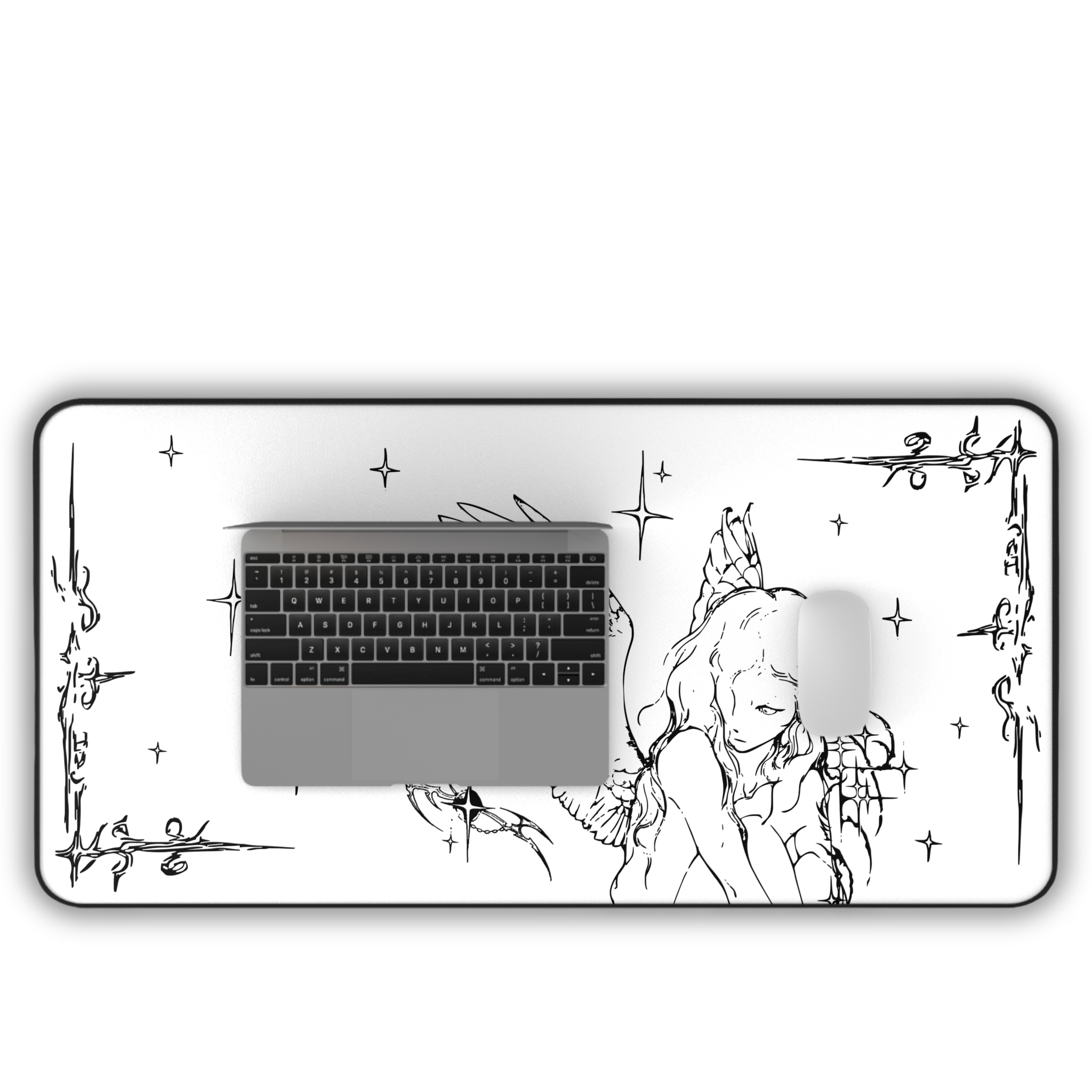 Captured Stars – White Desk Mat – Celestial Mouse Pad