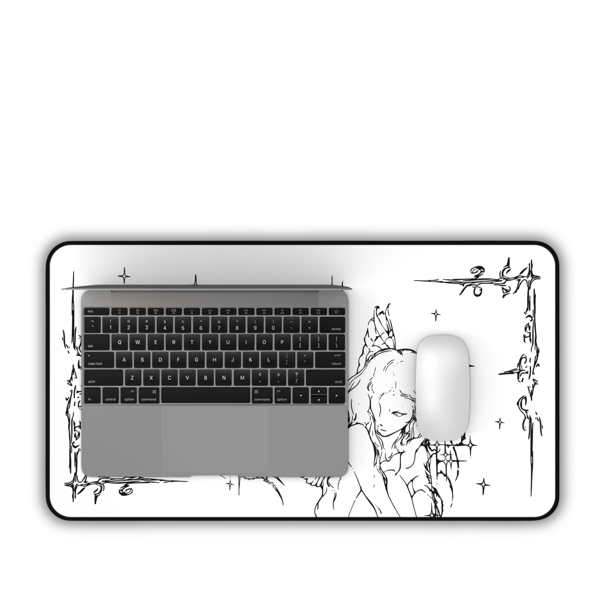 Captured Stars – White Desk Mat – Celestial Mouse Pad