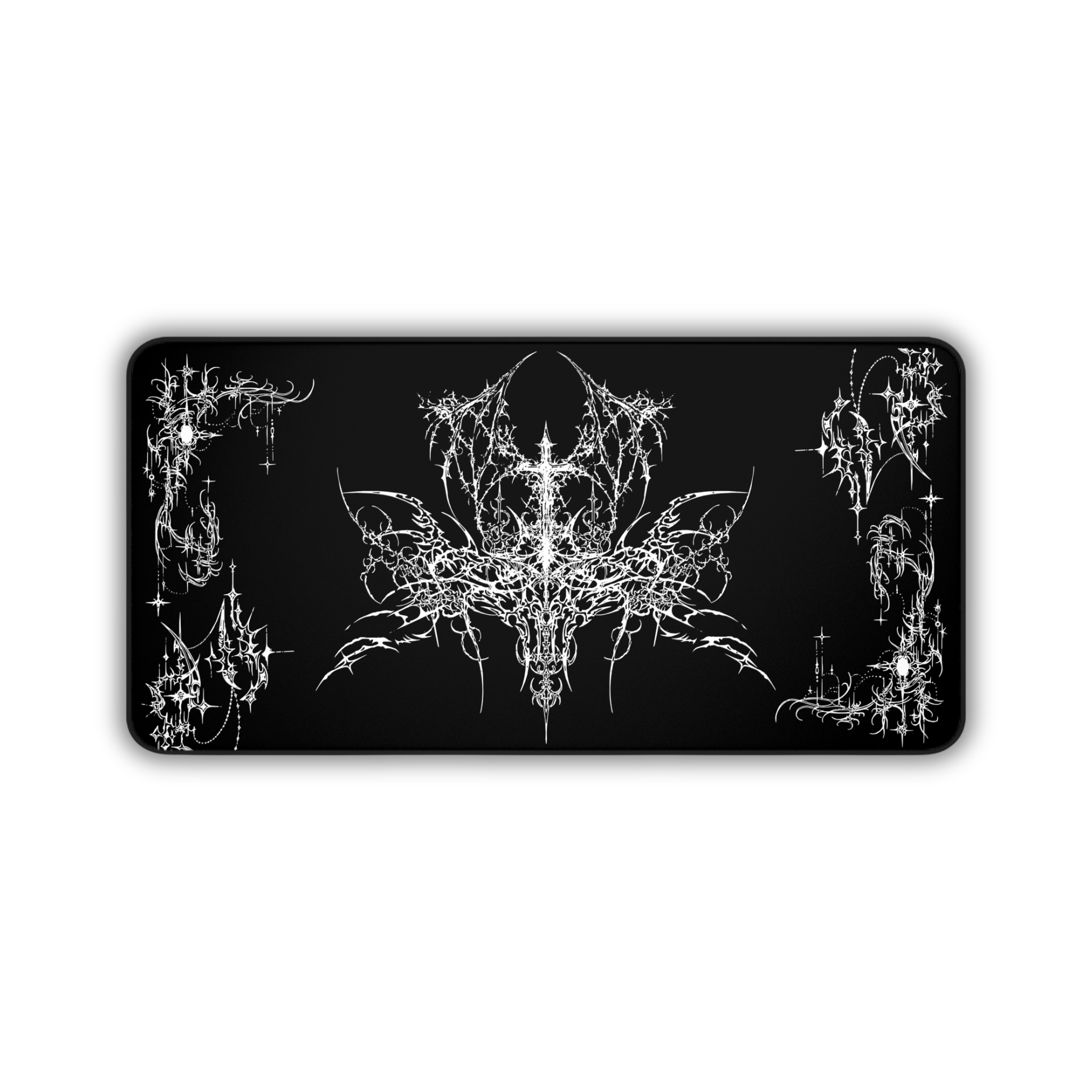 Ornate Flourish – Black Desk Mat – Ornamental Mouse Pad