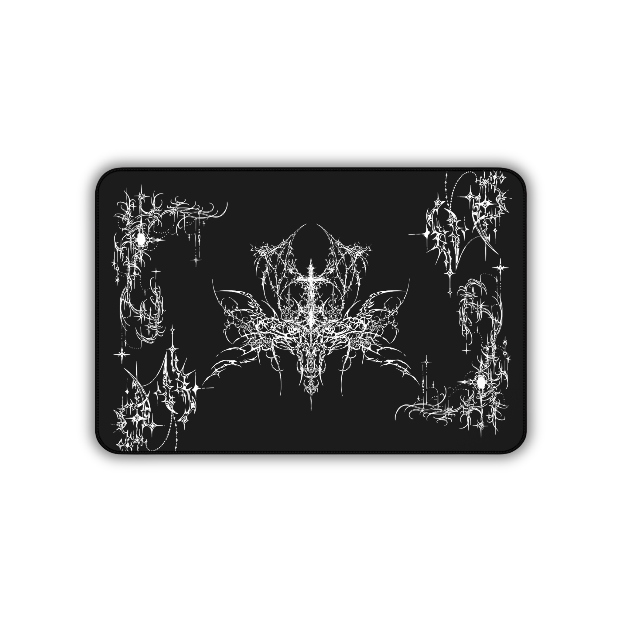 Ornate Flourish – Black Desk Mat – Ornamental Mouse Pad