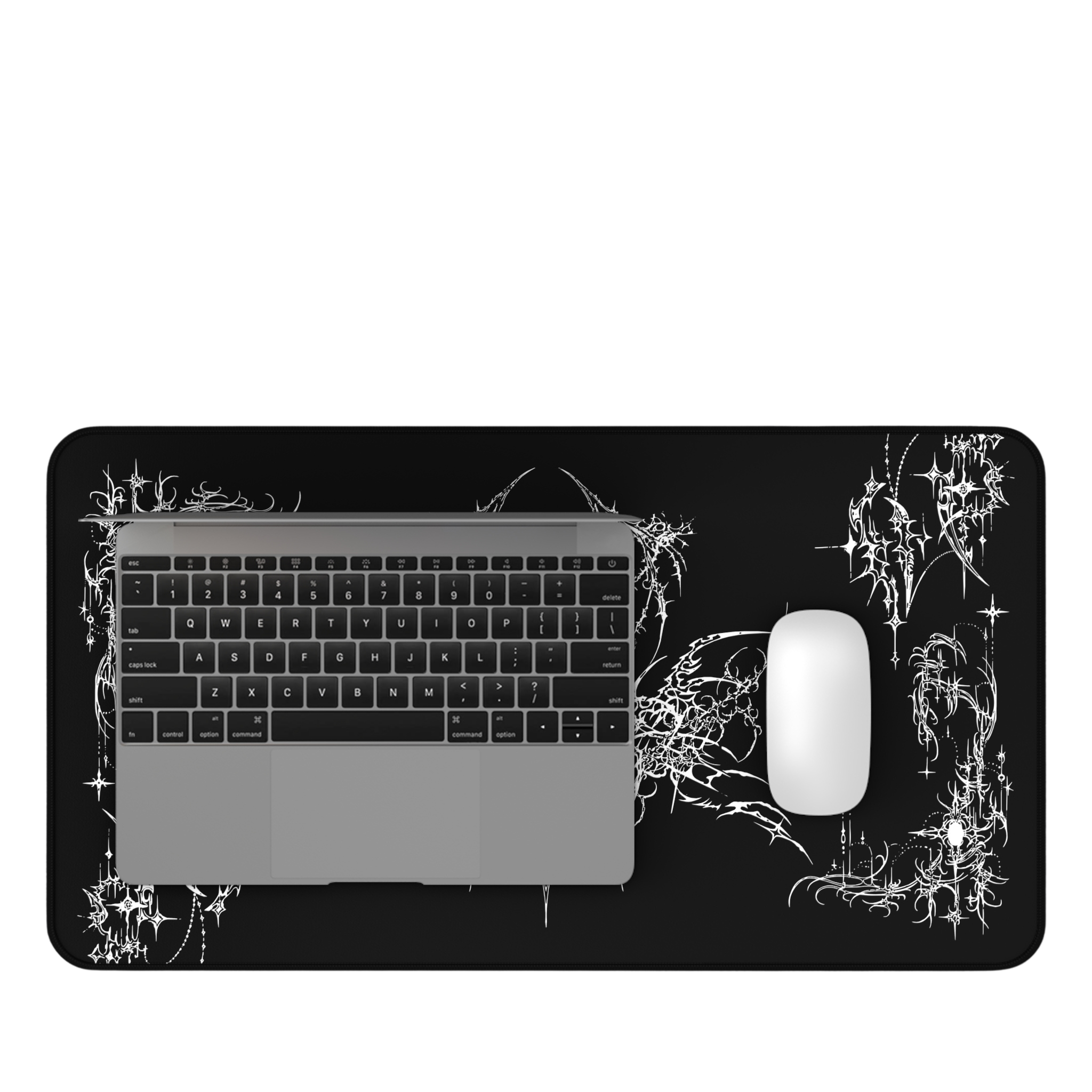 Ornate Flourish – Black Desk Mat – Ornamental Mouse Pad