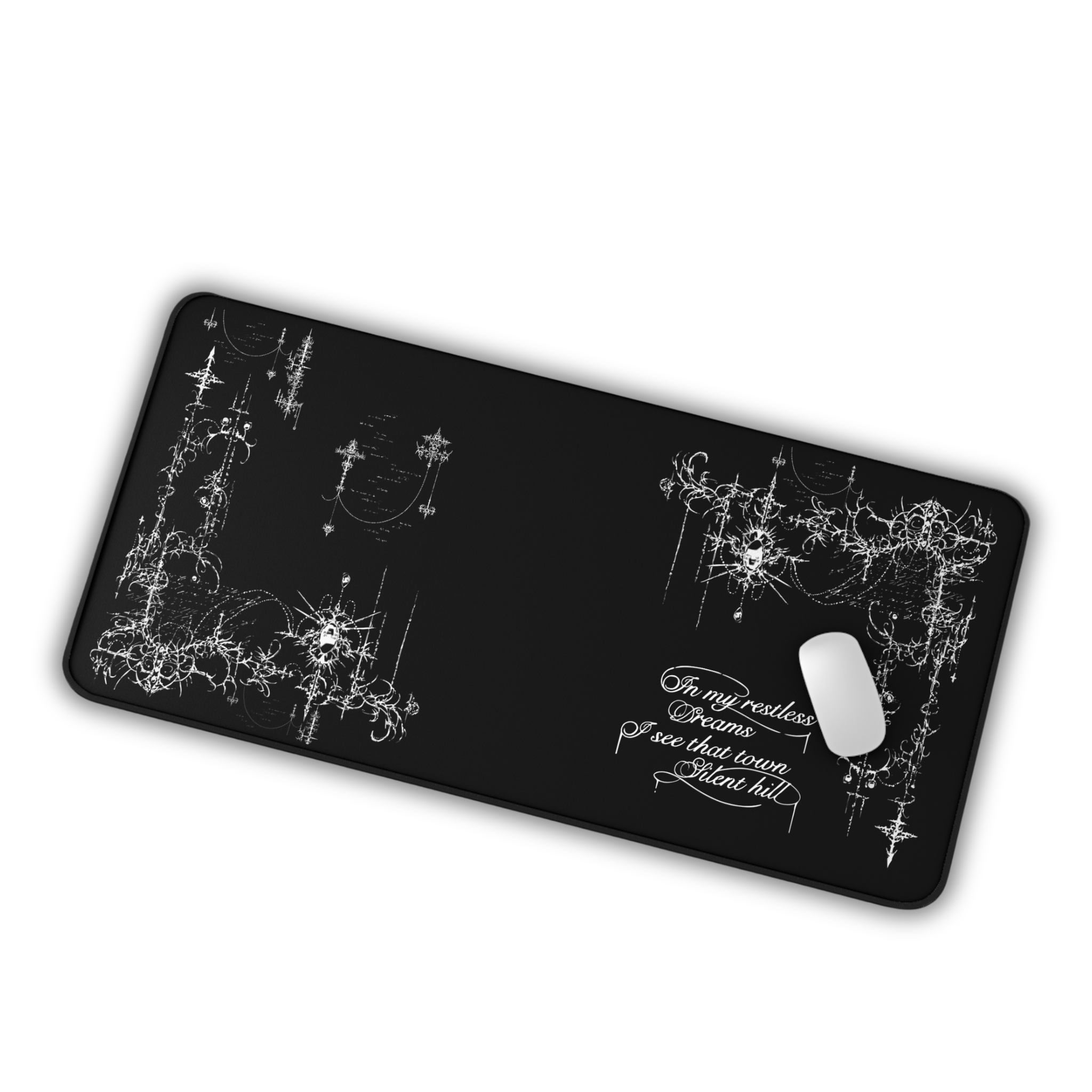 Restless Dreams – Black Desk Mat – Gothic Mouse Pad