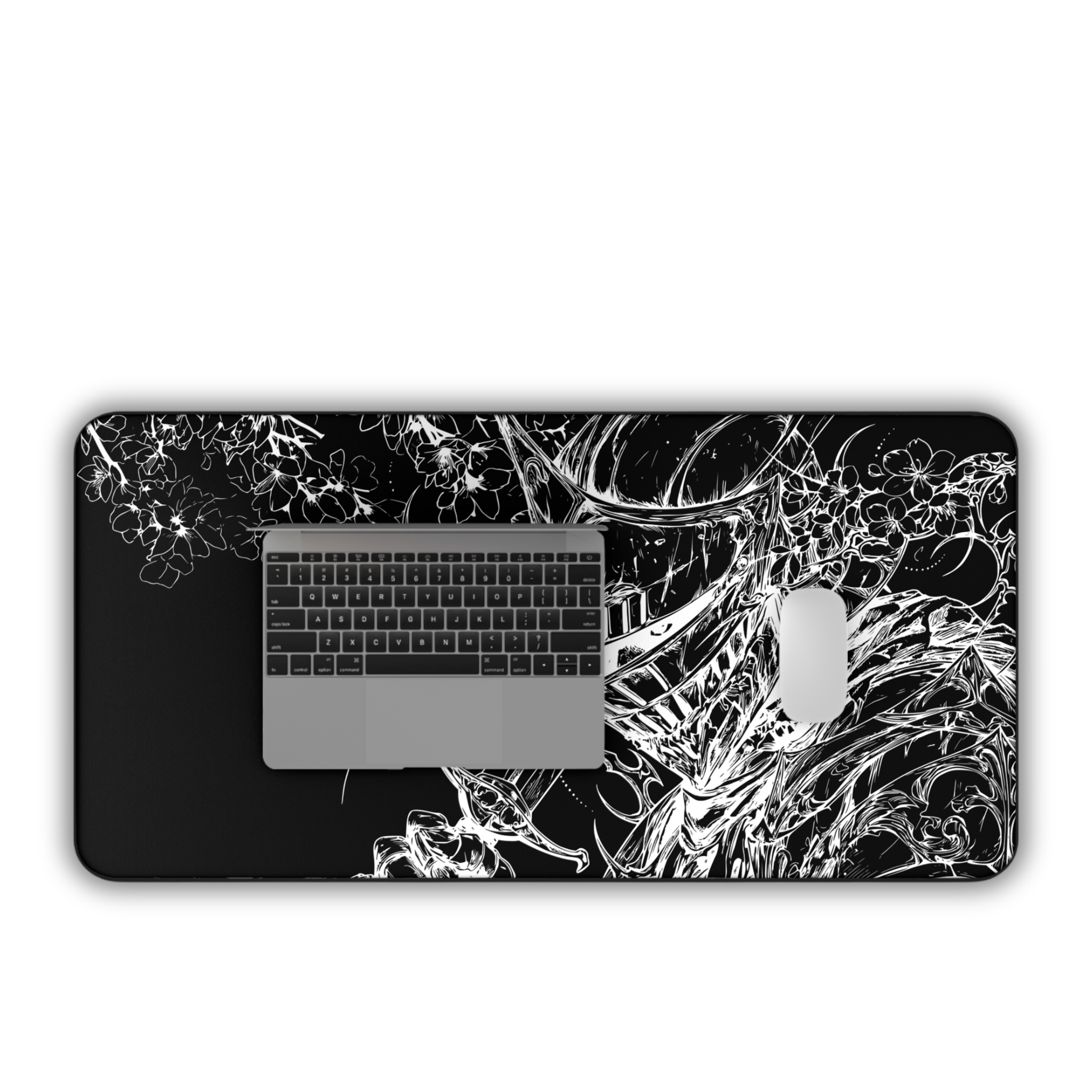 Sakura Knight – Black Desk Mat – Fantasy Gothic Armour Mouse Pad