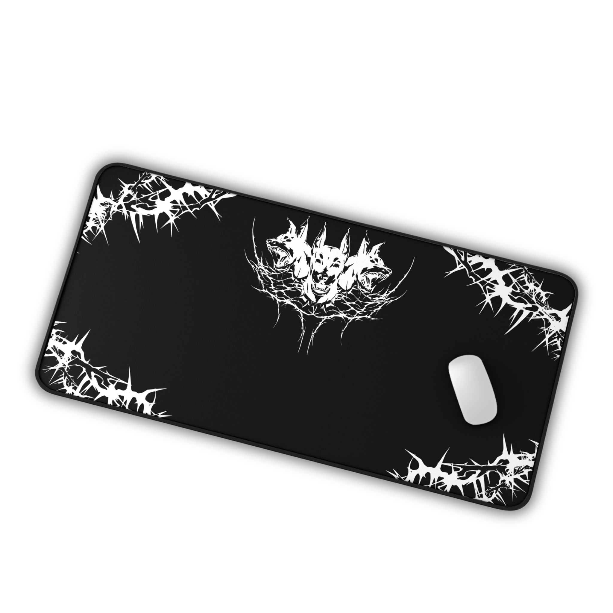 Hell Hounds – Black Desk Mat – Cyber Sigil Hellhound Mouse Pad