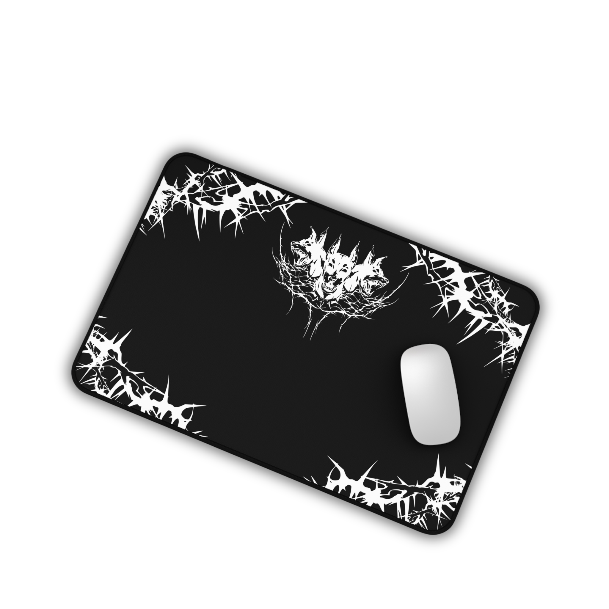 Hell Hounds – Black Desk Mat – Cyber Sigil Hellhound Mouse Pad