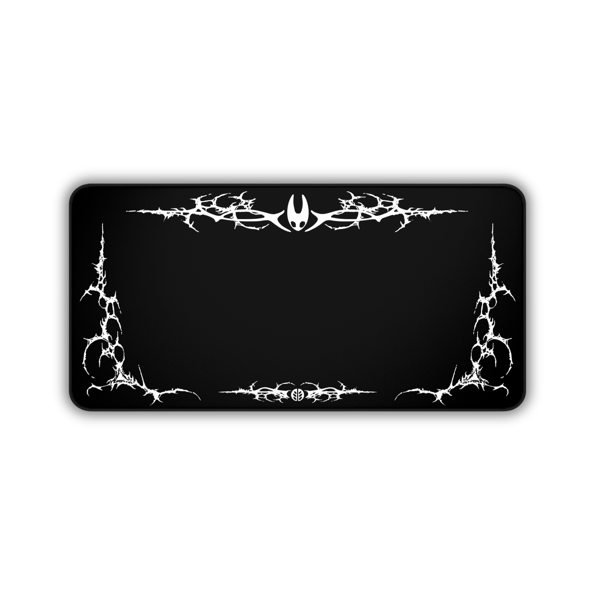 Minimal Cyber Sigil – Black Desk Mat – Gothic Tribal Mouse Pad