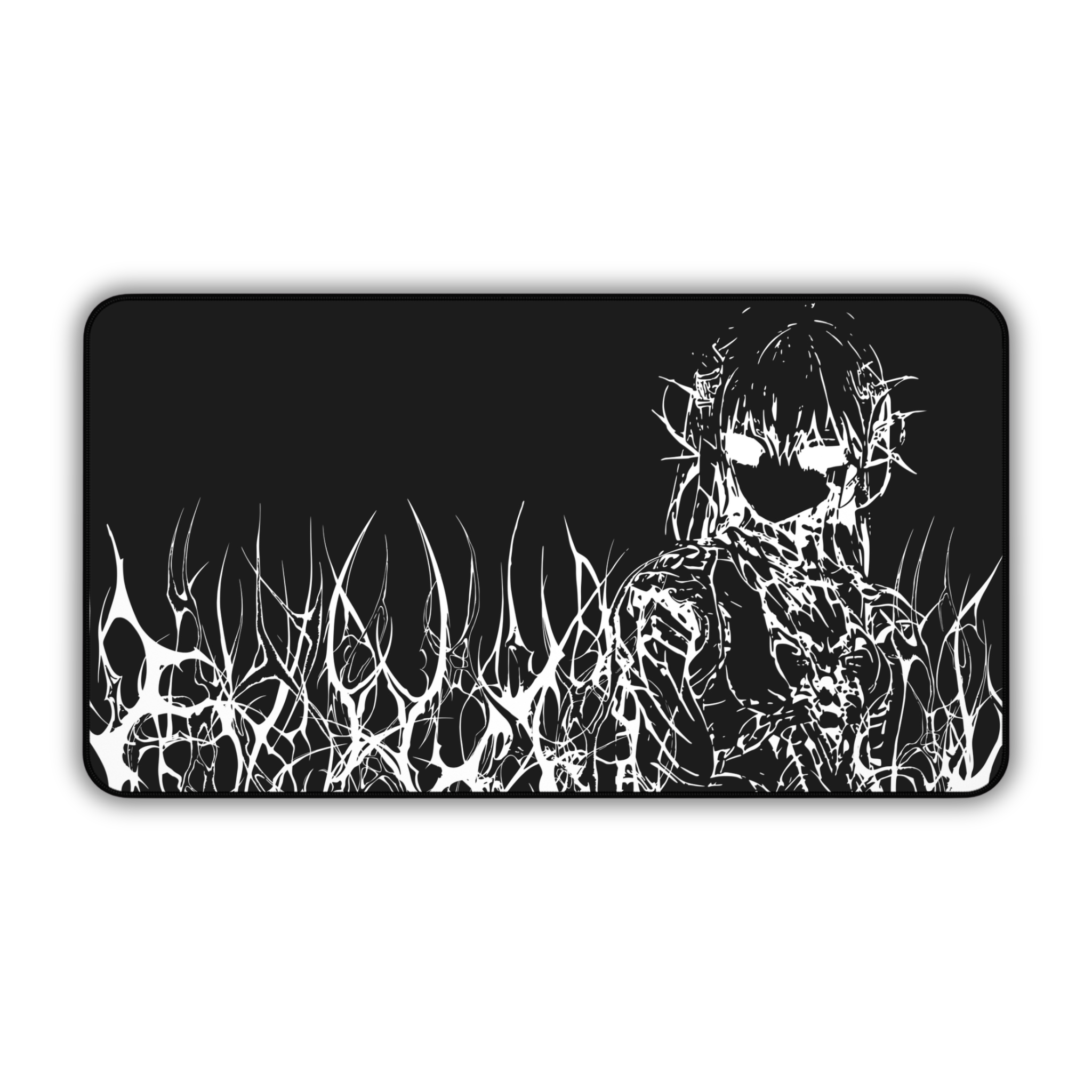 Engulfed – Black Desk Mat – Gothic Cyber Sigil Mouse Pad