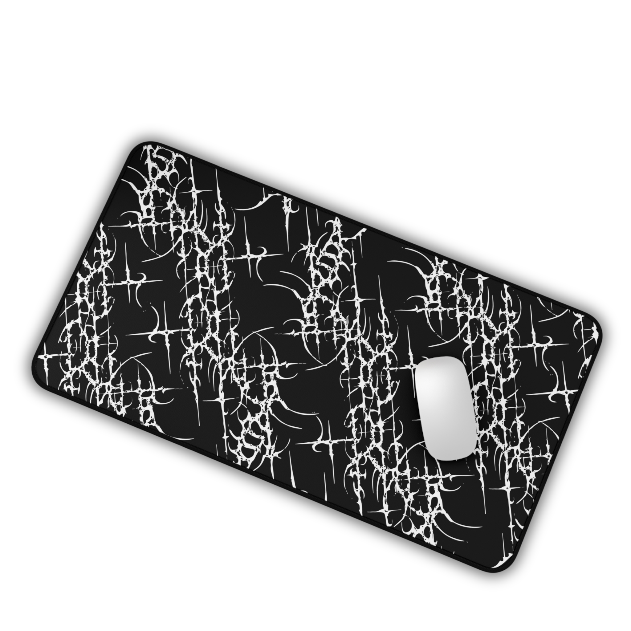 Sigil Pattern – Black Desk Mat – Cyber Sigil Mouse Pad