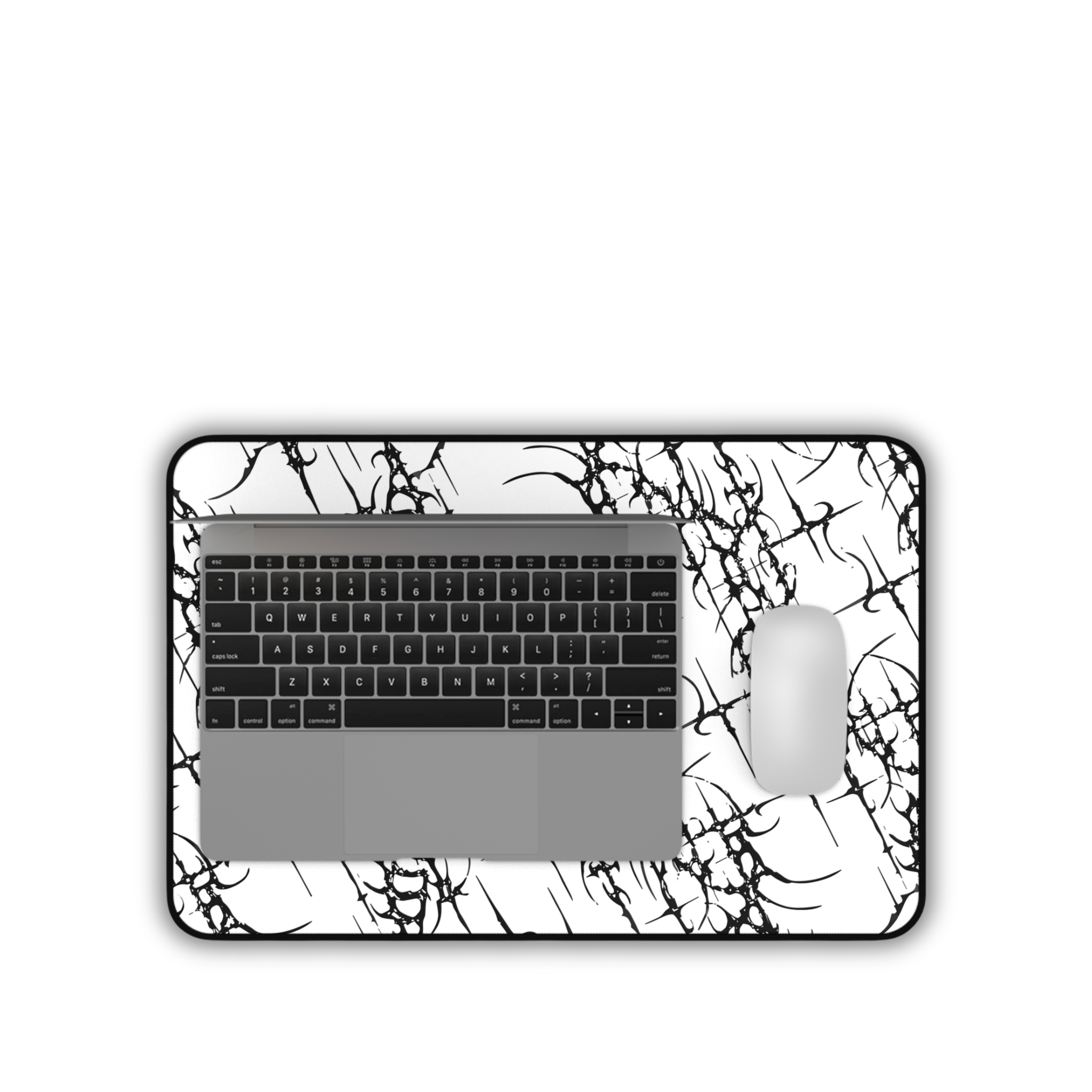 Sigil Pattern – White Desk Mat – Cyber Sigil Mouse Pad