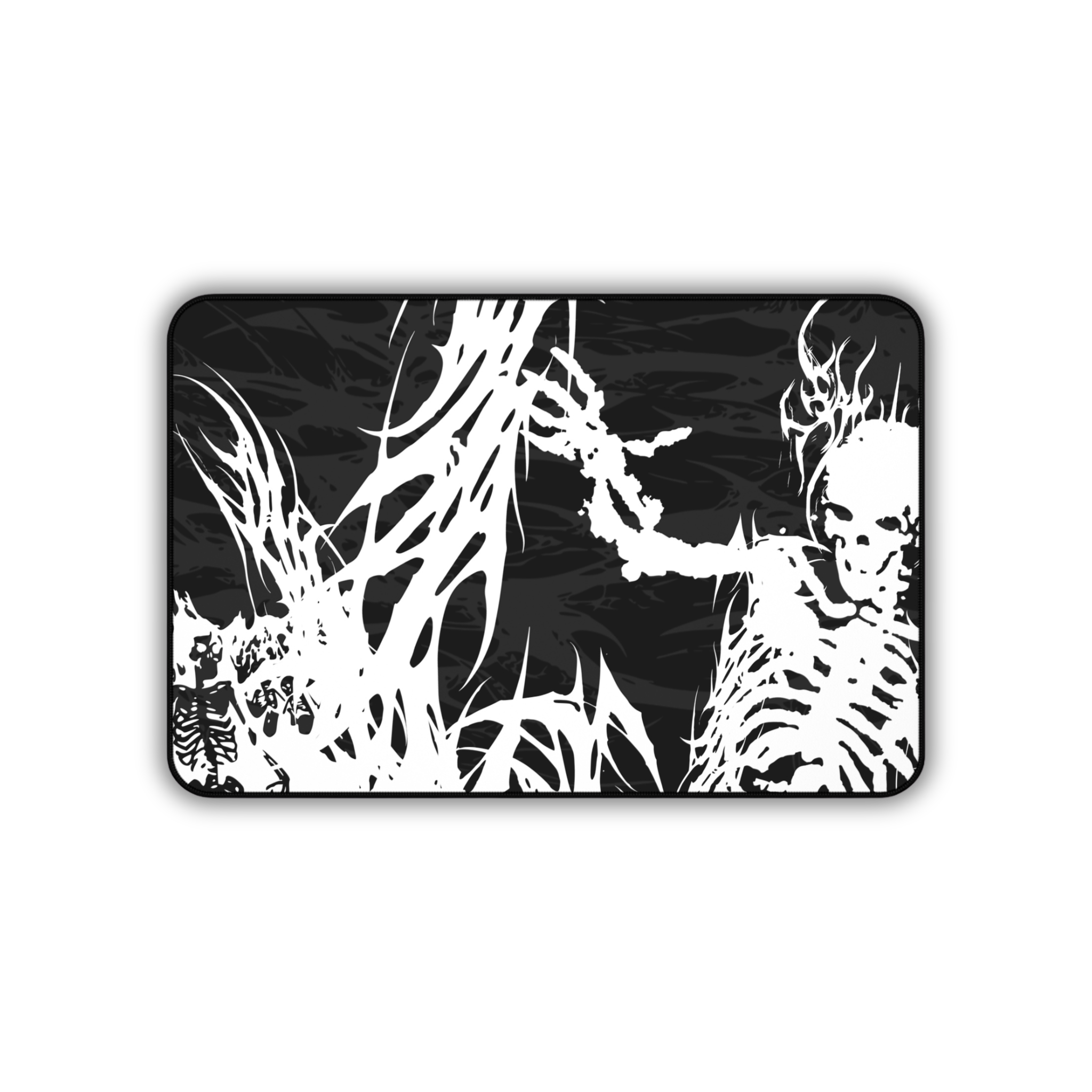King of Torment – Black Desk Mat – Cyber Sigil Skeleton King Mouse Pad