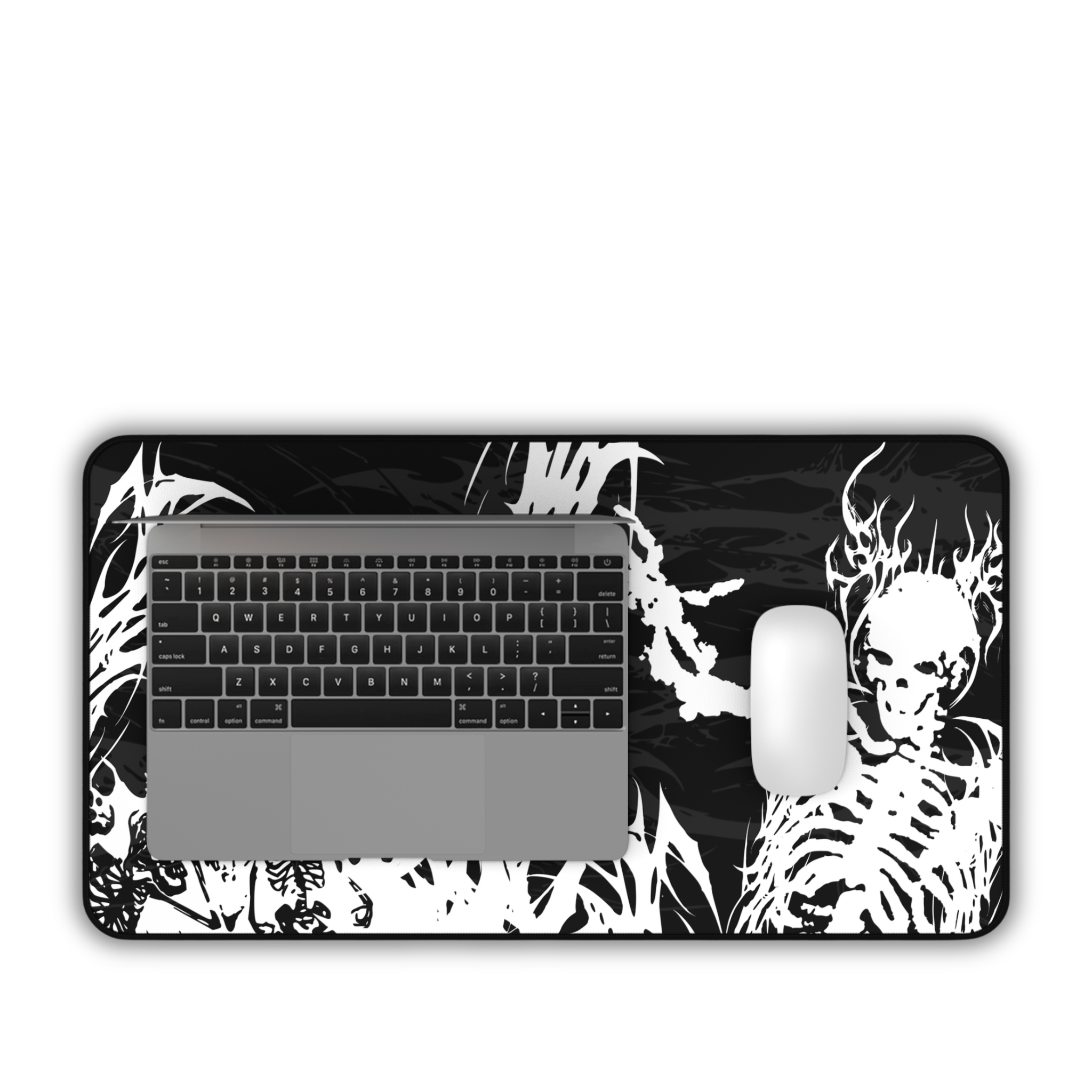 King of Torment – Black Desk Mat – Cyber Sigil Skeleton King Mouse Pad