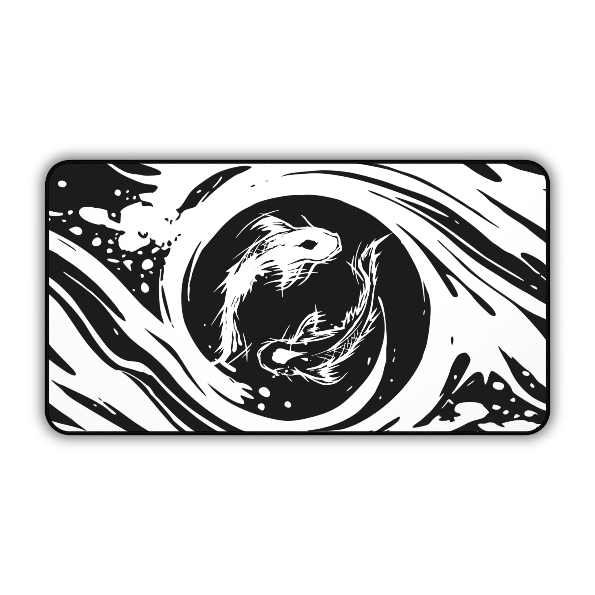 Koi Fish – Black Desk Mat – Japanese Koi Mouse Pad