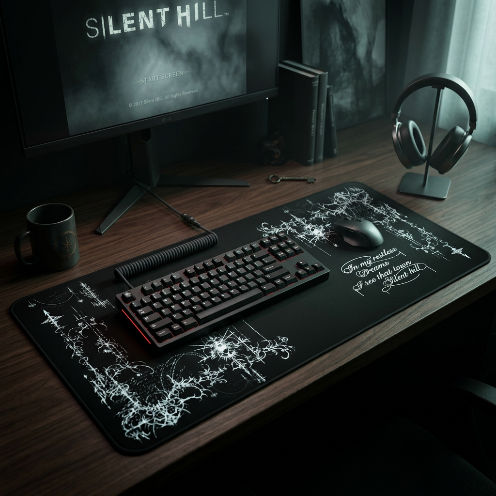 Restless Dreams – Black Desk Mat – Gothic Mouse Pad
