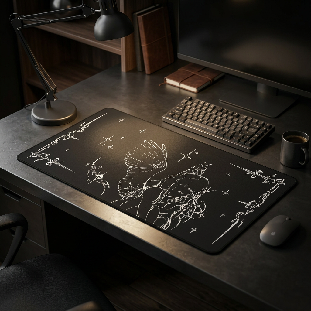 Captured Stars – Black Desk Mat – Celestial Mouse Pad