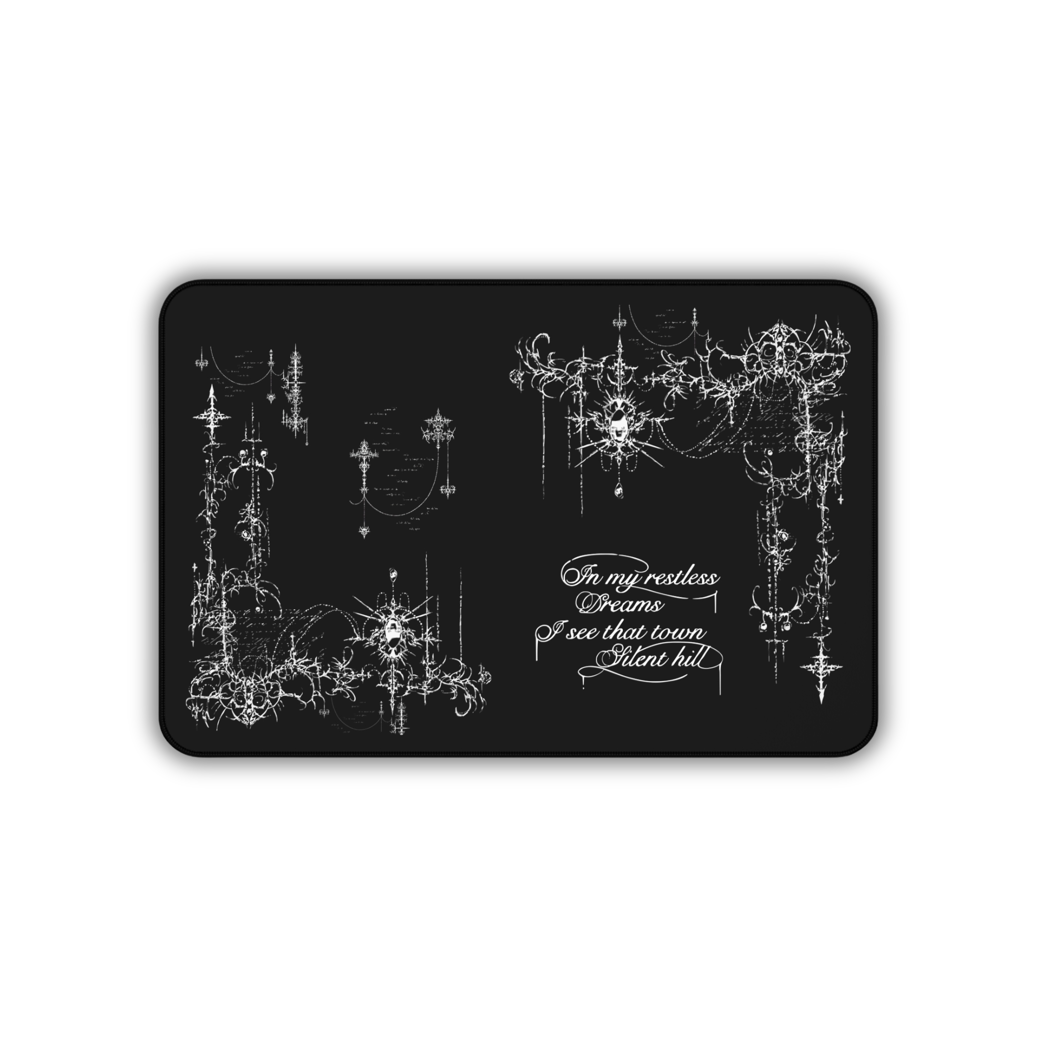 Restless Dreams – Black Desk Mat – Gothic Mouse Pad