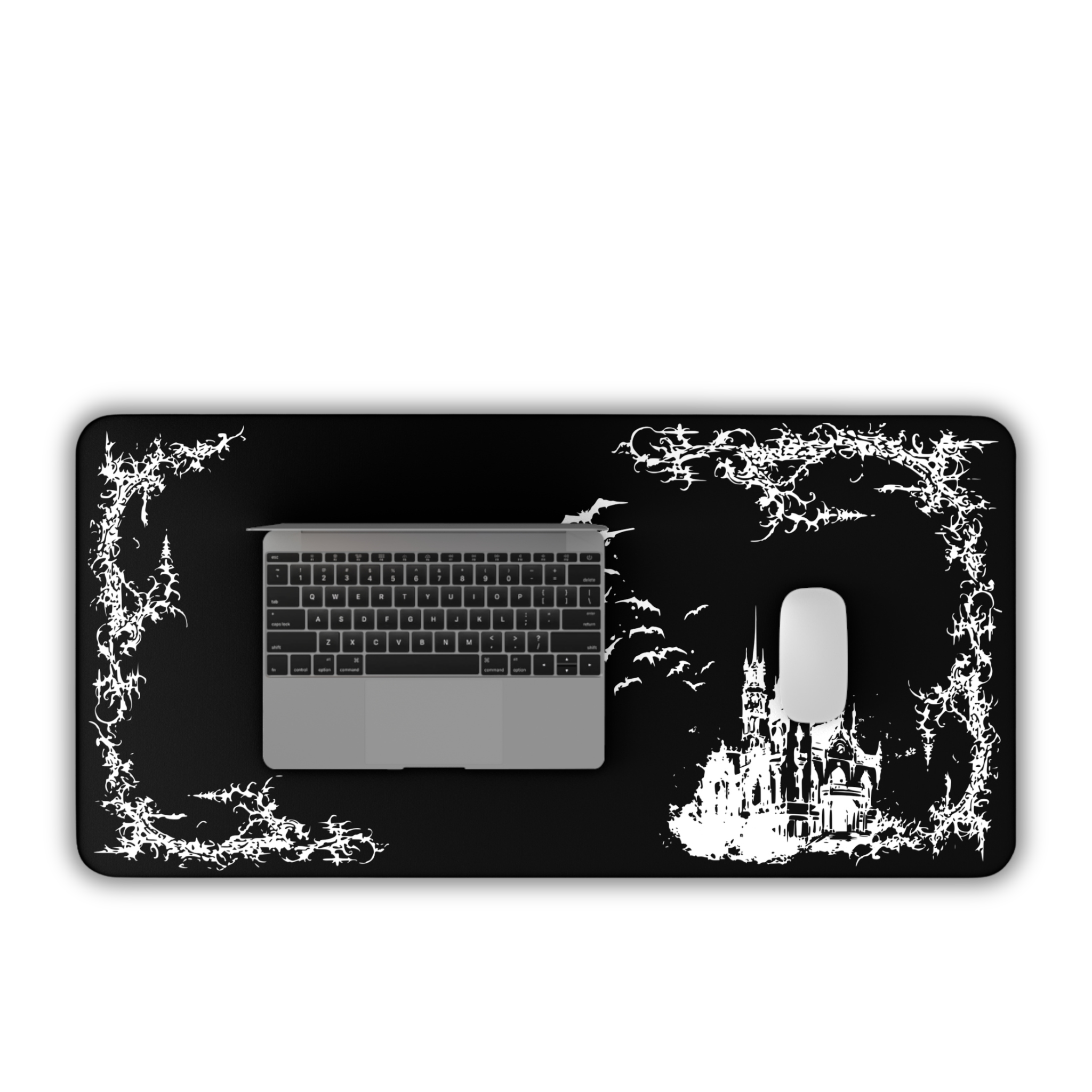 Vampire Castle – Black Desk Mat – Gothic Mouse Pad