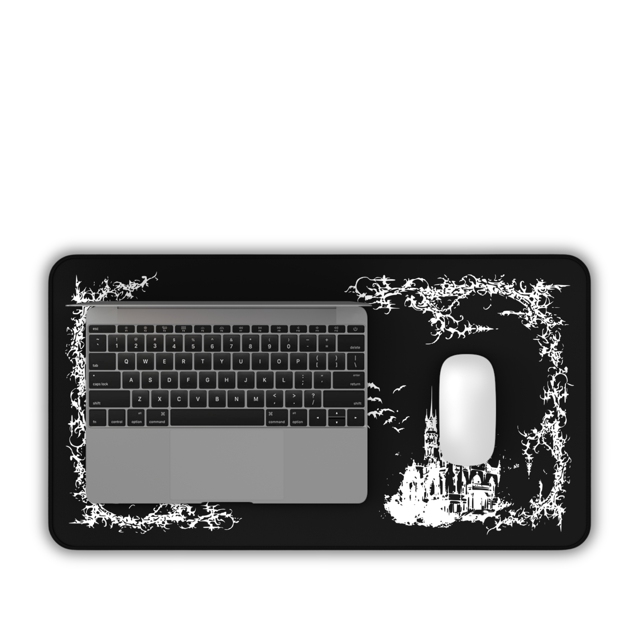 Vampire Castle – Black Desk Mat – Gothic Mouse Pad