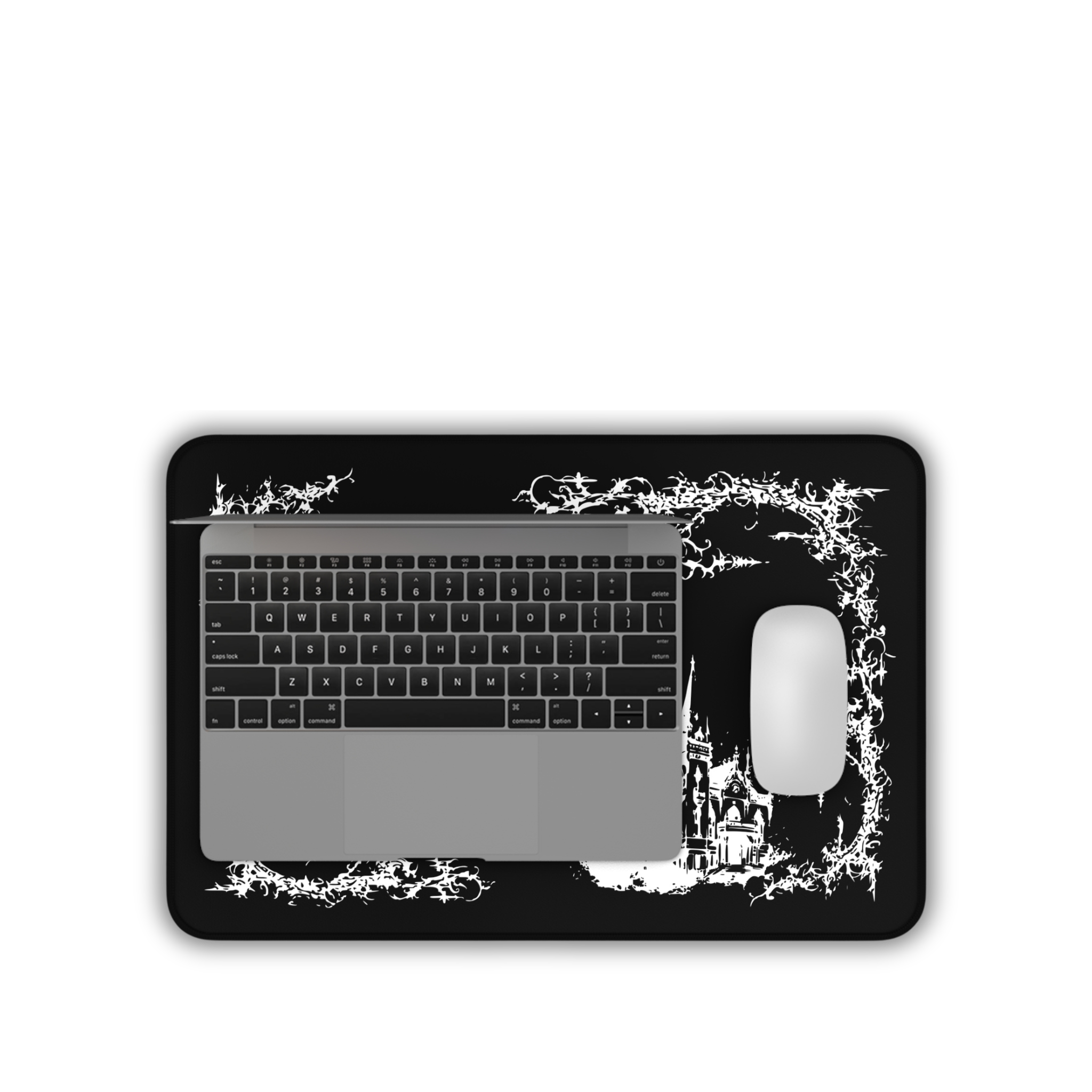 Vampire Castle – Black Desk Mat – Gothic Mouse Pad
