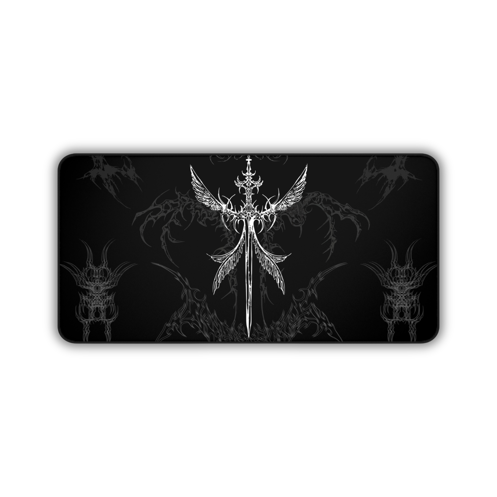 Angel Sword – Black Desk Mat – Gothic Mouse Pad