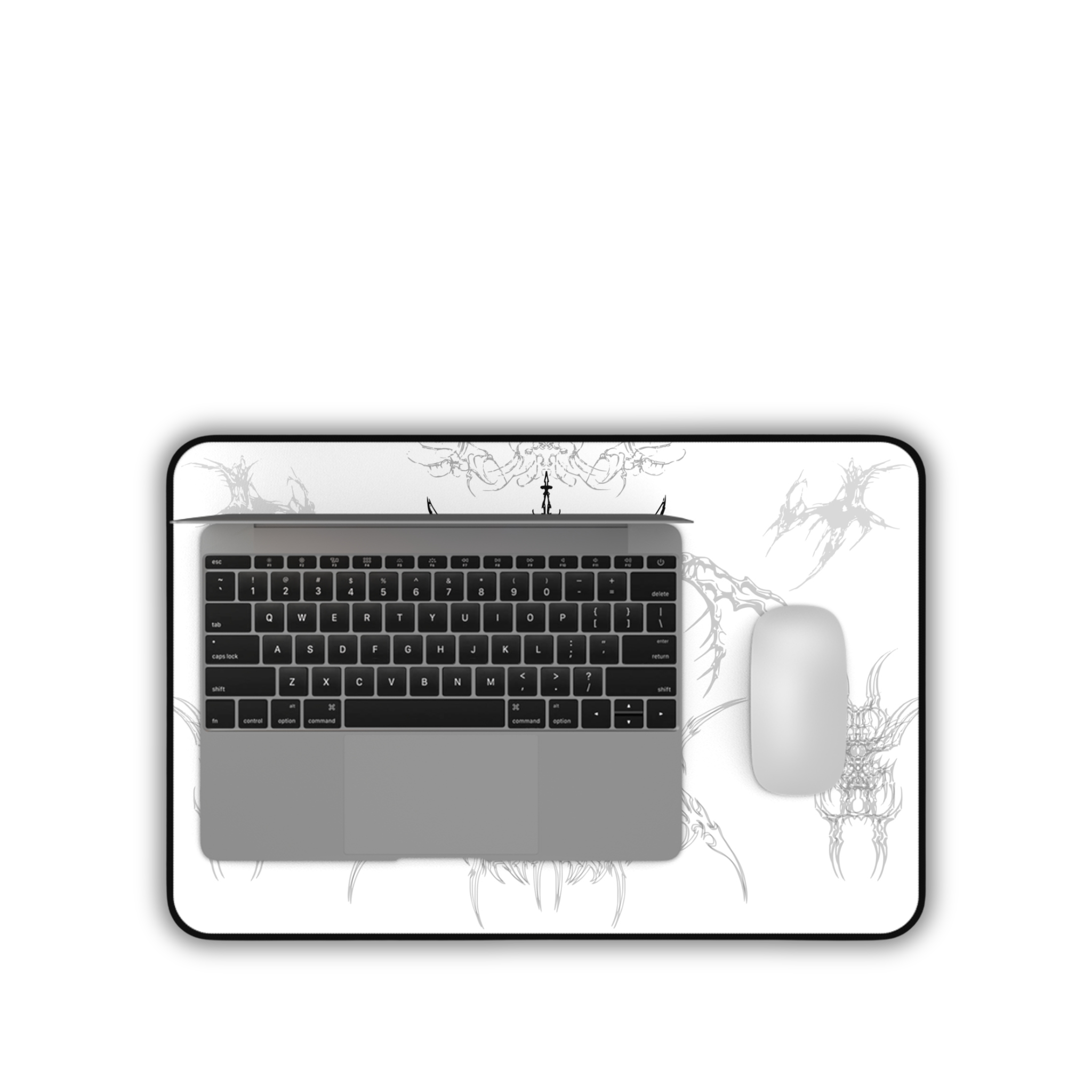 Angel Sword – White Desk Mat – Gothic Mouse Pad