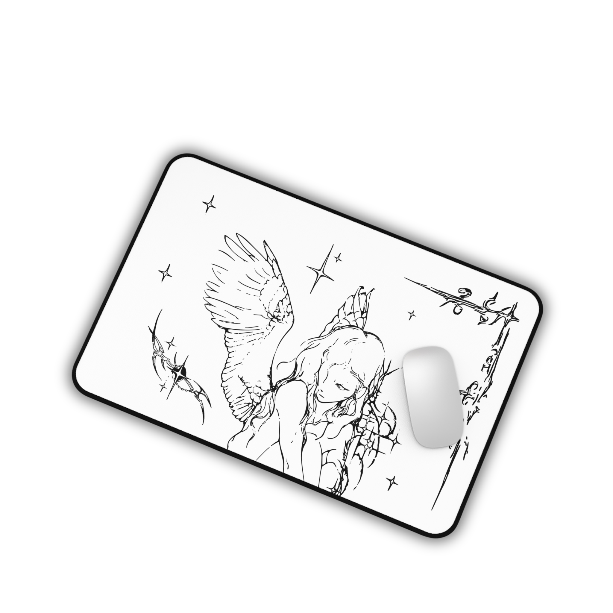 Captured Stars – White Desk Mat – Celestial Mouse Pad