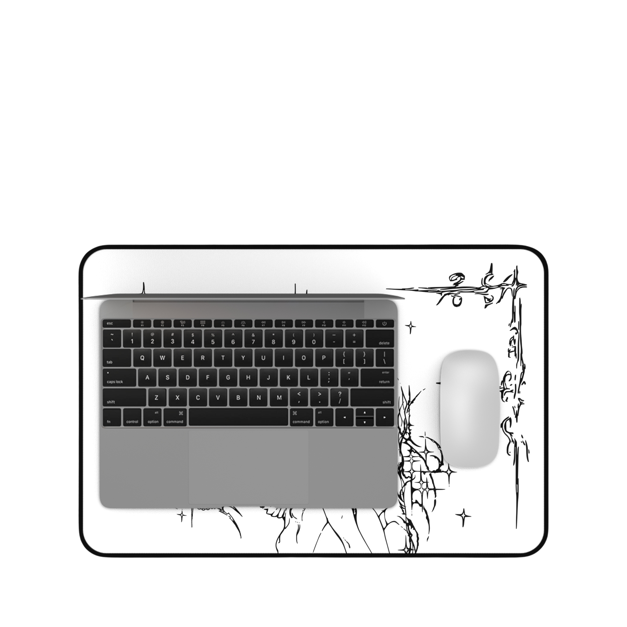 Captured Stars – White Desk Mat – Celestial Mouse Pad