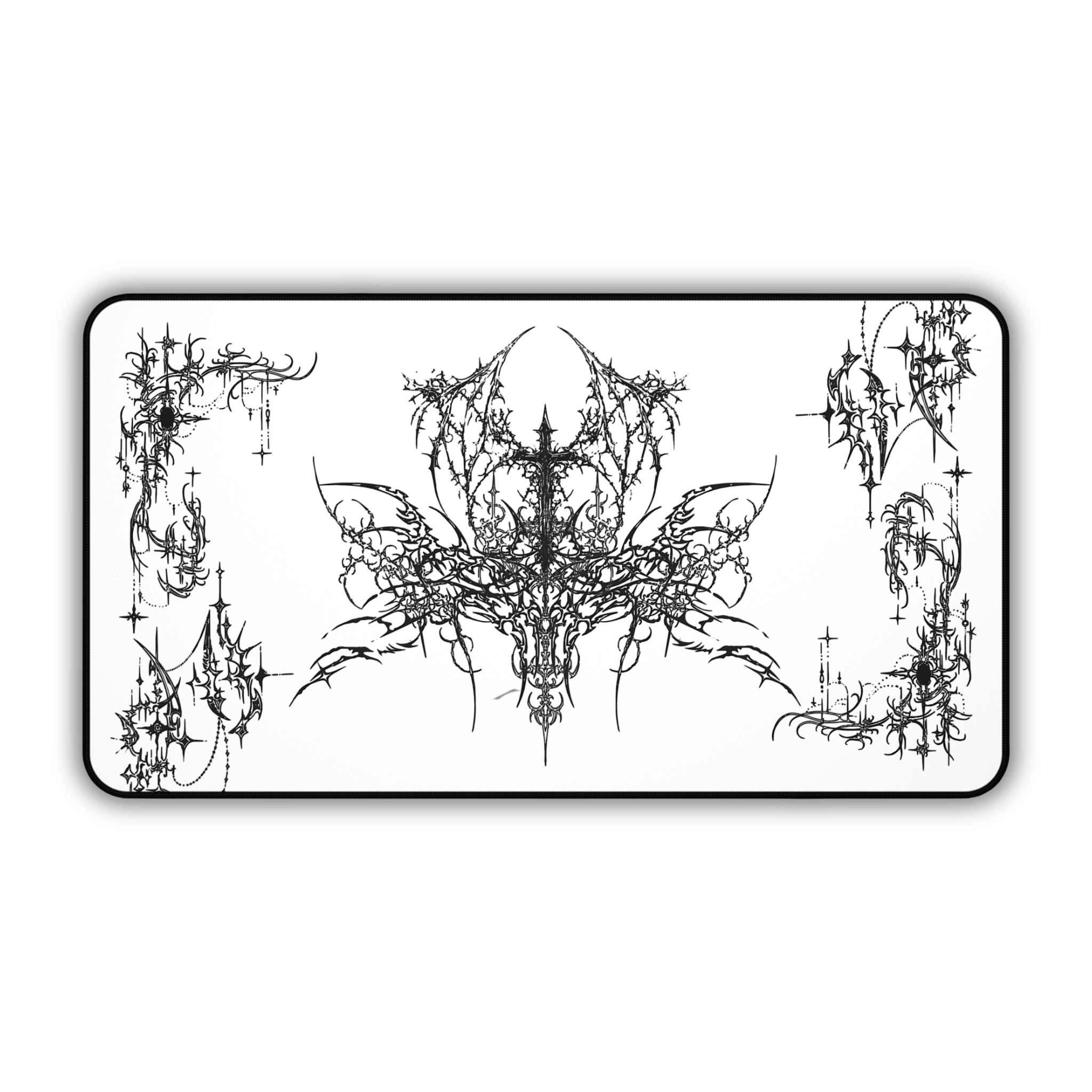 Ornate Flourish – White Desk Mat – Ornamental Mouse Pad
