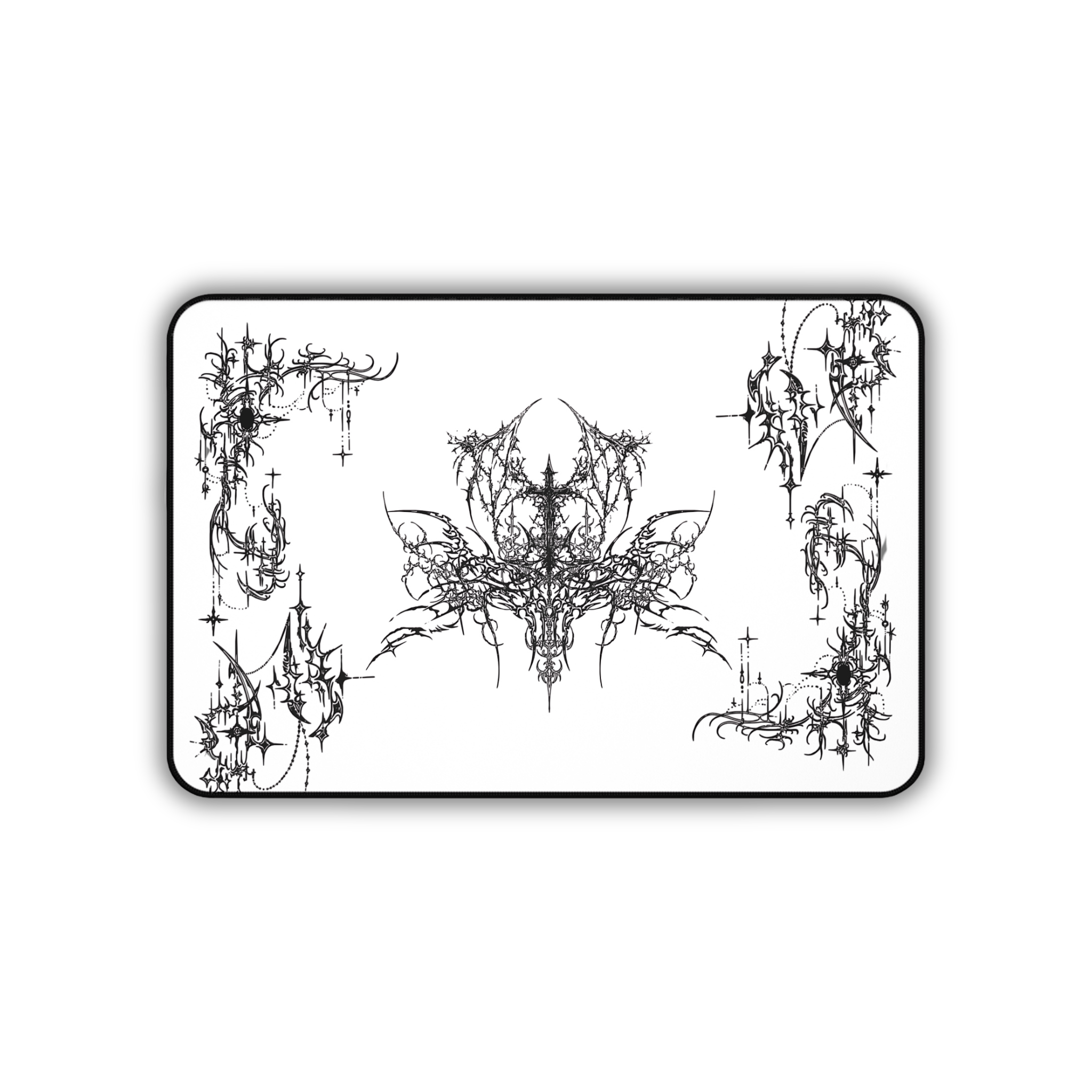 Ornate Flourish – White Desk Mat – Ornamental Mouse Pad
