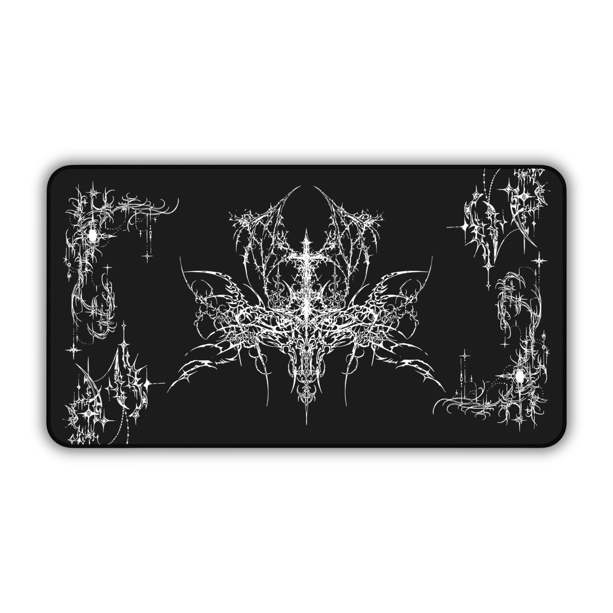 Ornate Flourish – Black Desk Mat – Ornamental Mouse Pad