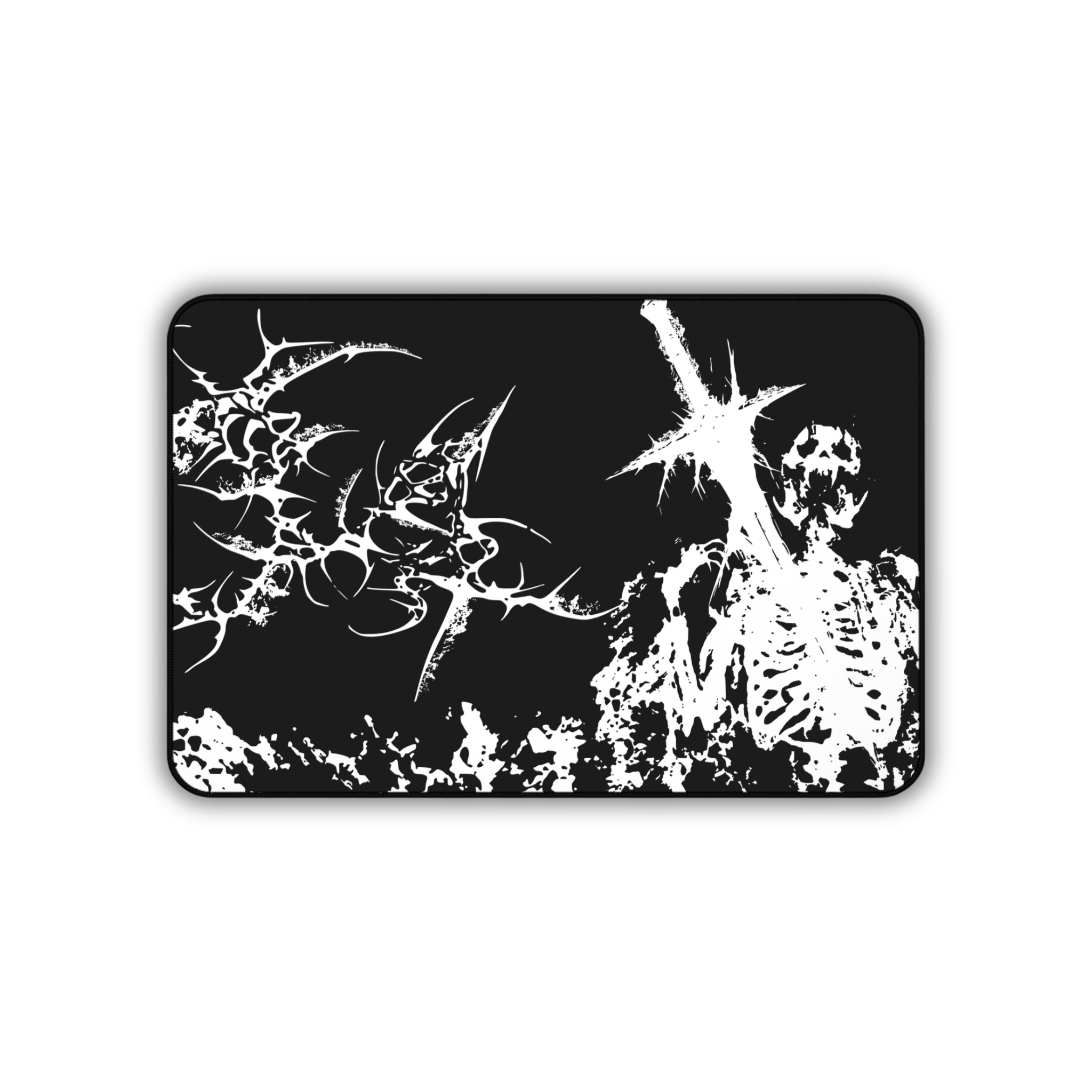 Agony of Fire – Black Desk Mat – Gothic Skeleton Cybersigil Mouse Pad