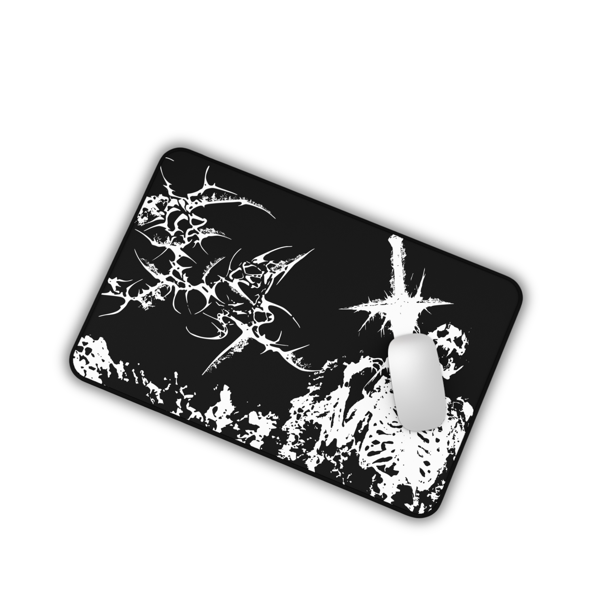 Agony of Fire – Black Desk Mat – Gothic Skeleton Cybersigil Mouse Pad
