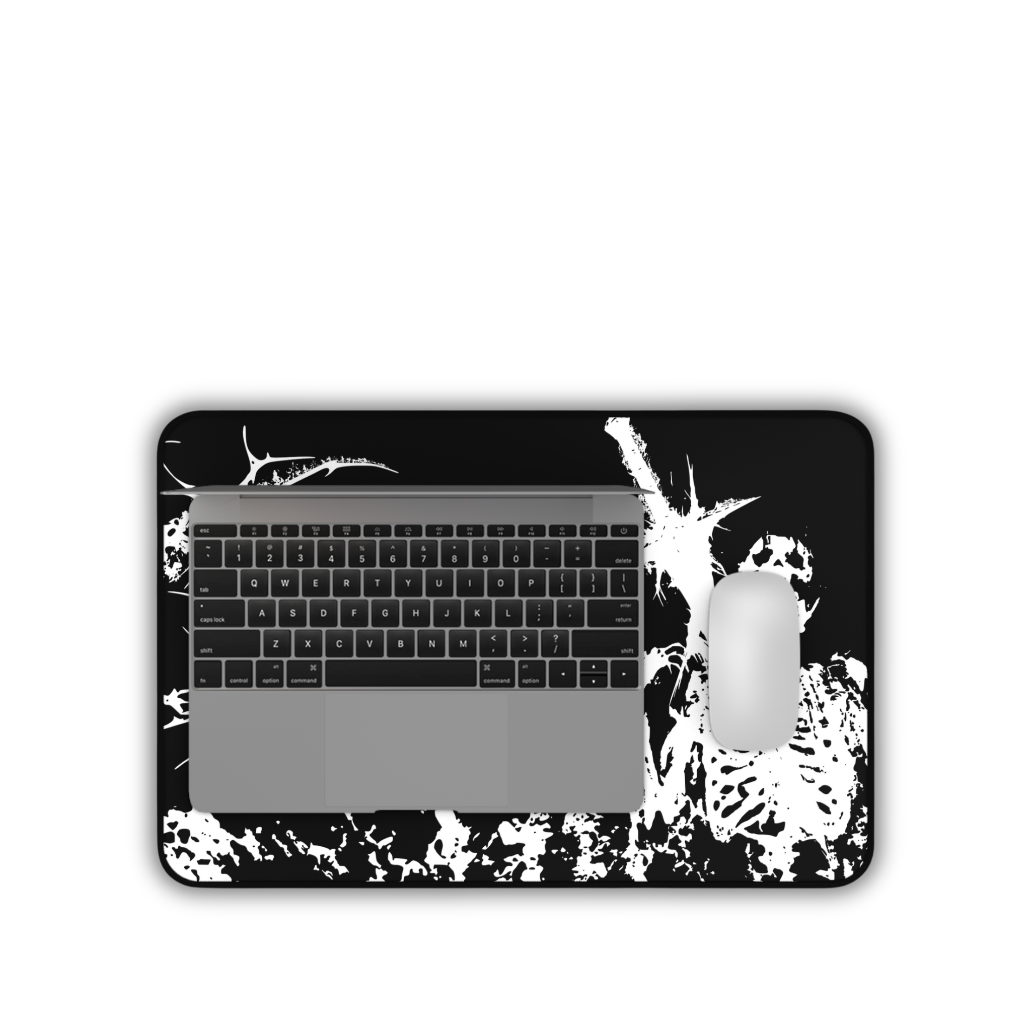 Agony of Fire – Black Desk Mat – Gothic Skeleton Cybersigil Mouse Pad
