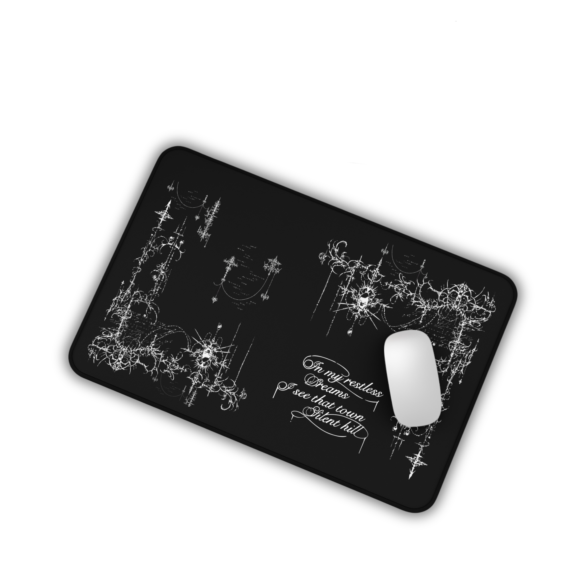 Restless Dreams – Black Desk Mat – Gothic Mouse Pad