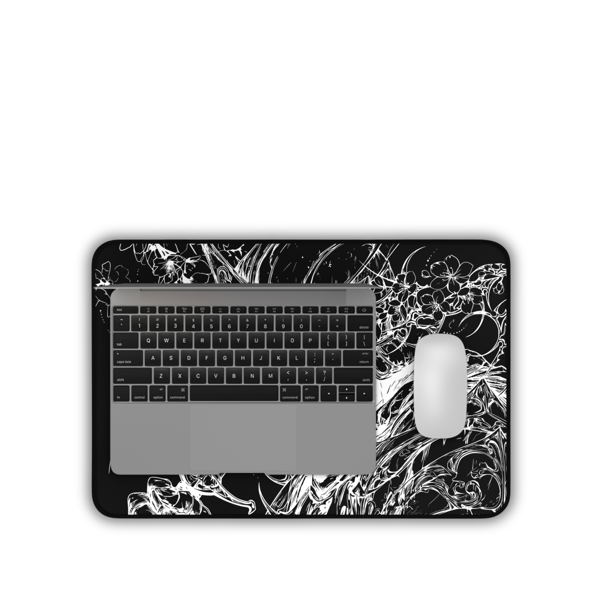 Sakura Knight – Black Desk Mat – Fantasy Gothic Armour Mouse Pad