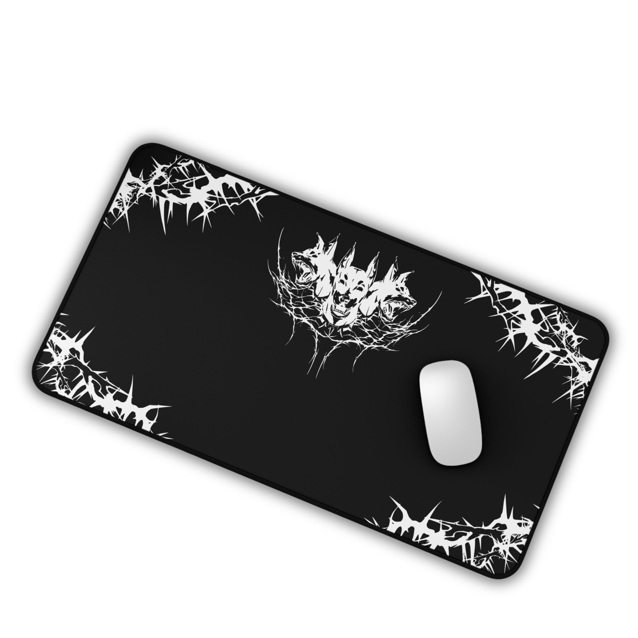 Hell Hounds – Black Desk Mat – Cyber Sigil Hellhound Mouse Pad