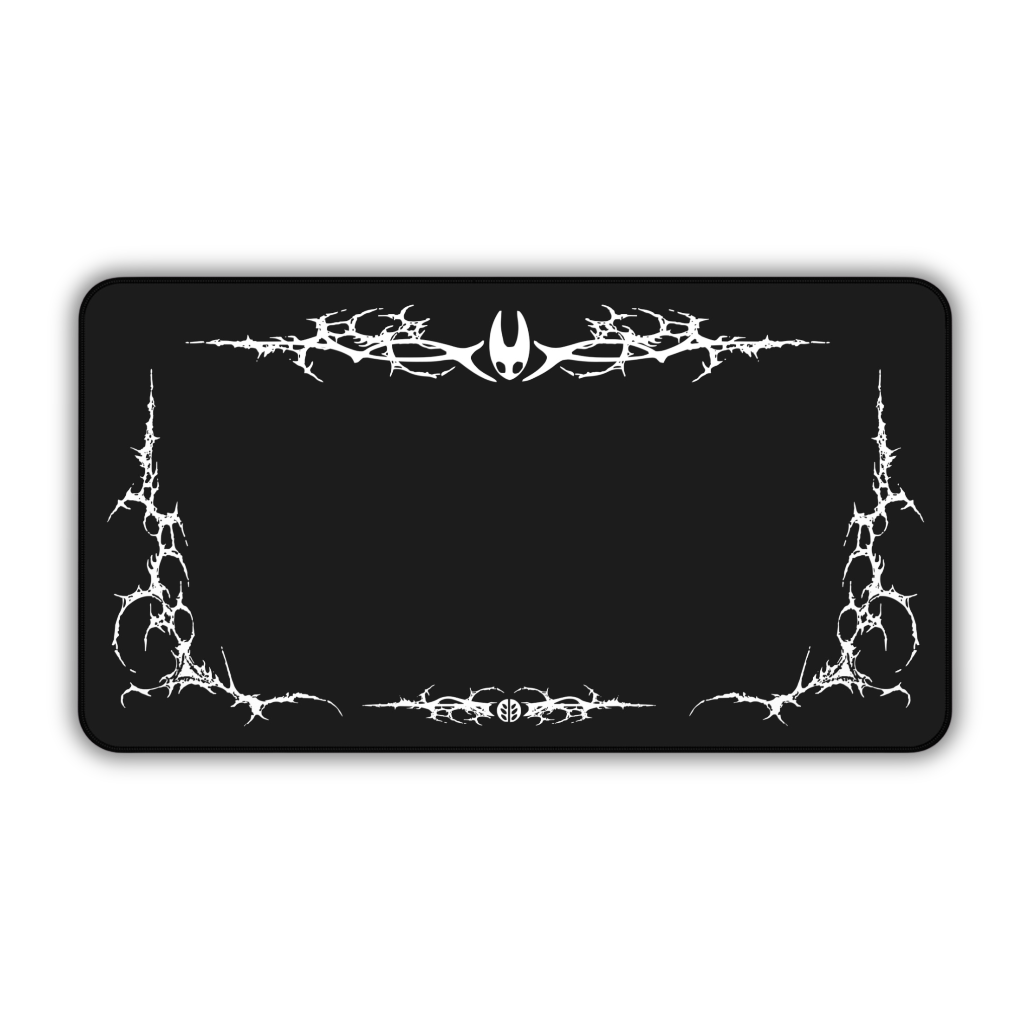 Minimal Cyber Sigil – Black Desk Mat – Gothic Tribal Mouse Pad