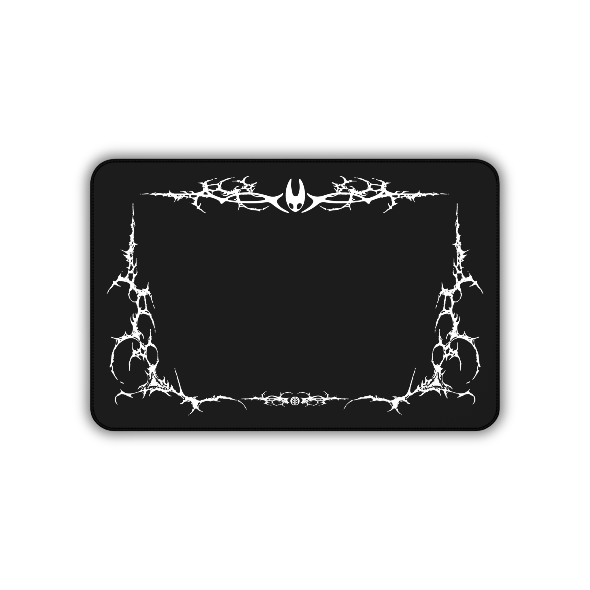 Minimal Cyber Sigil – Black Desk Mat – Gothic Tribal Mouse Pad