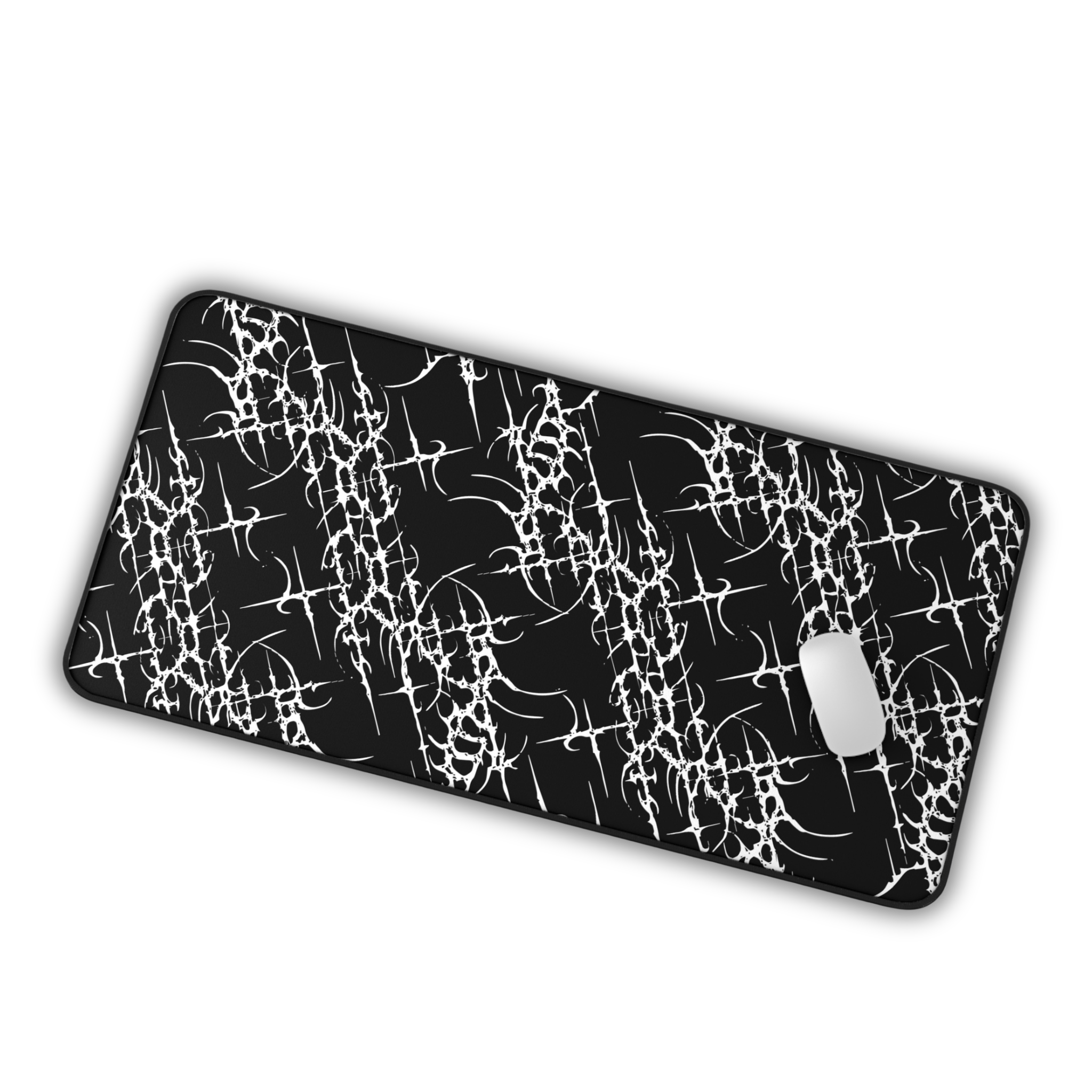 Sigil Pattern – Black Desk Mat – Cyber Sigil Mouse Pad