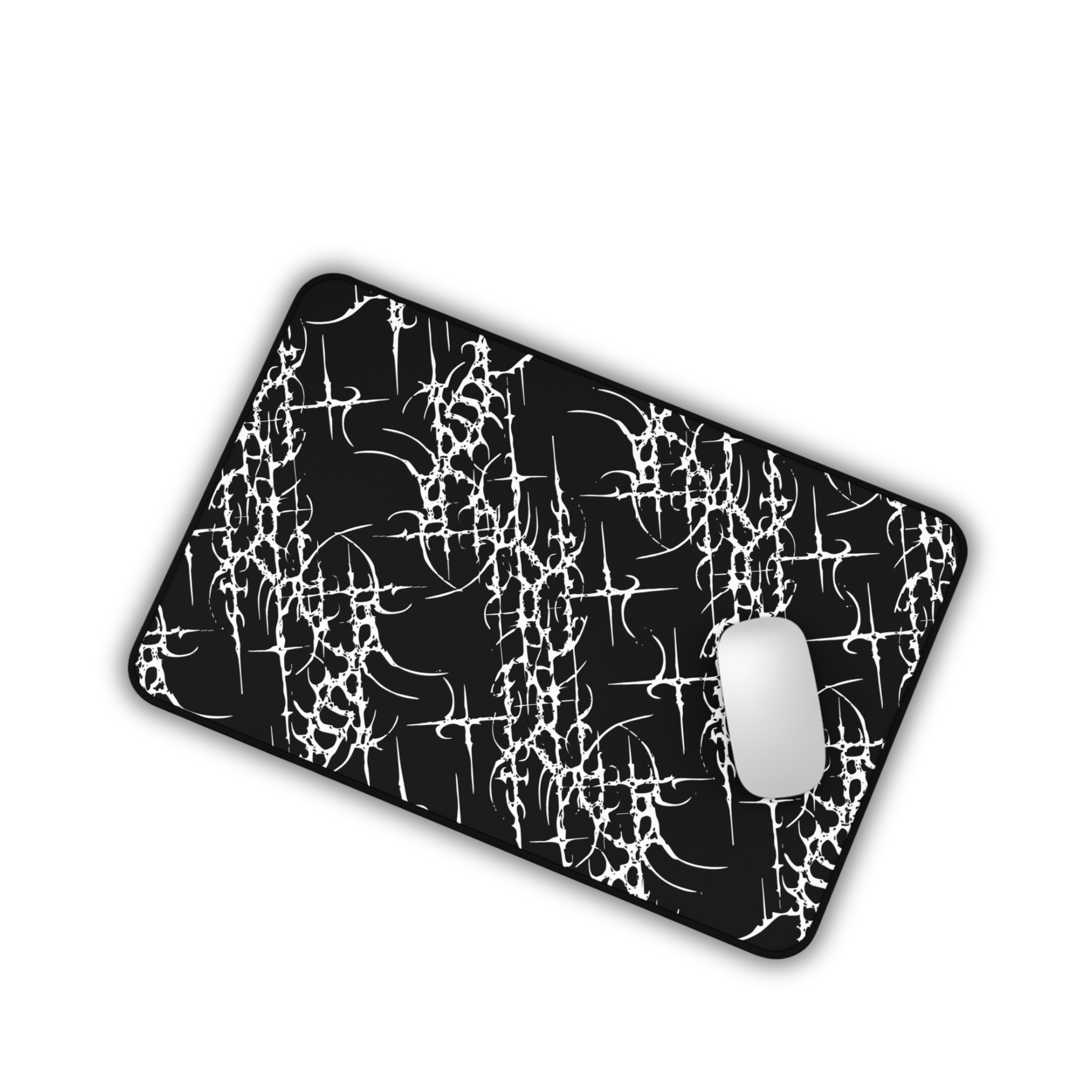 Sigil Pattern – Black Desk Mat – Cyber Sigil Mouse Pad
