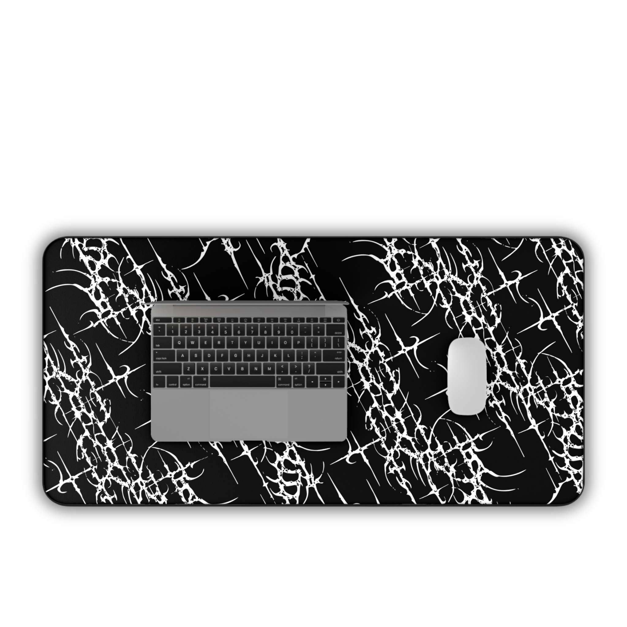 Sigil Pattern – Black Desk Mat – Cyber Sigil Mouse Pad