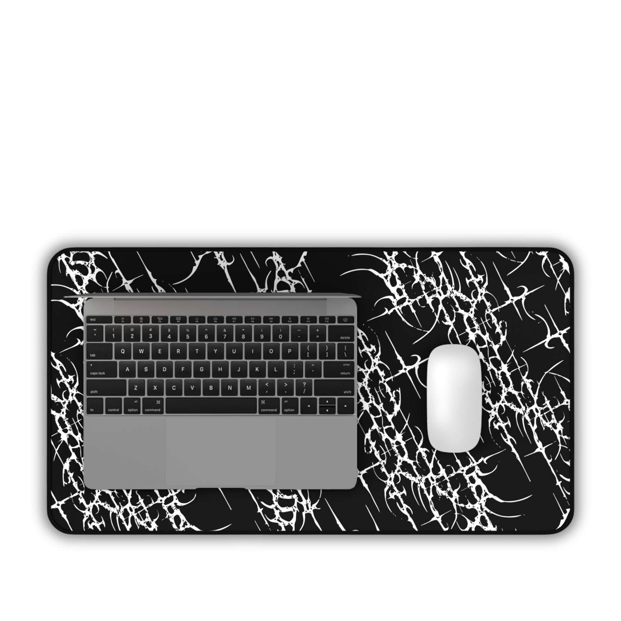 Sigil Pattern – Black Desk Mat – Cyber Sigil Mouse Pad