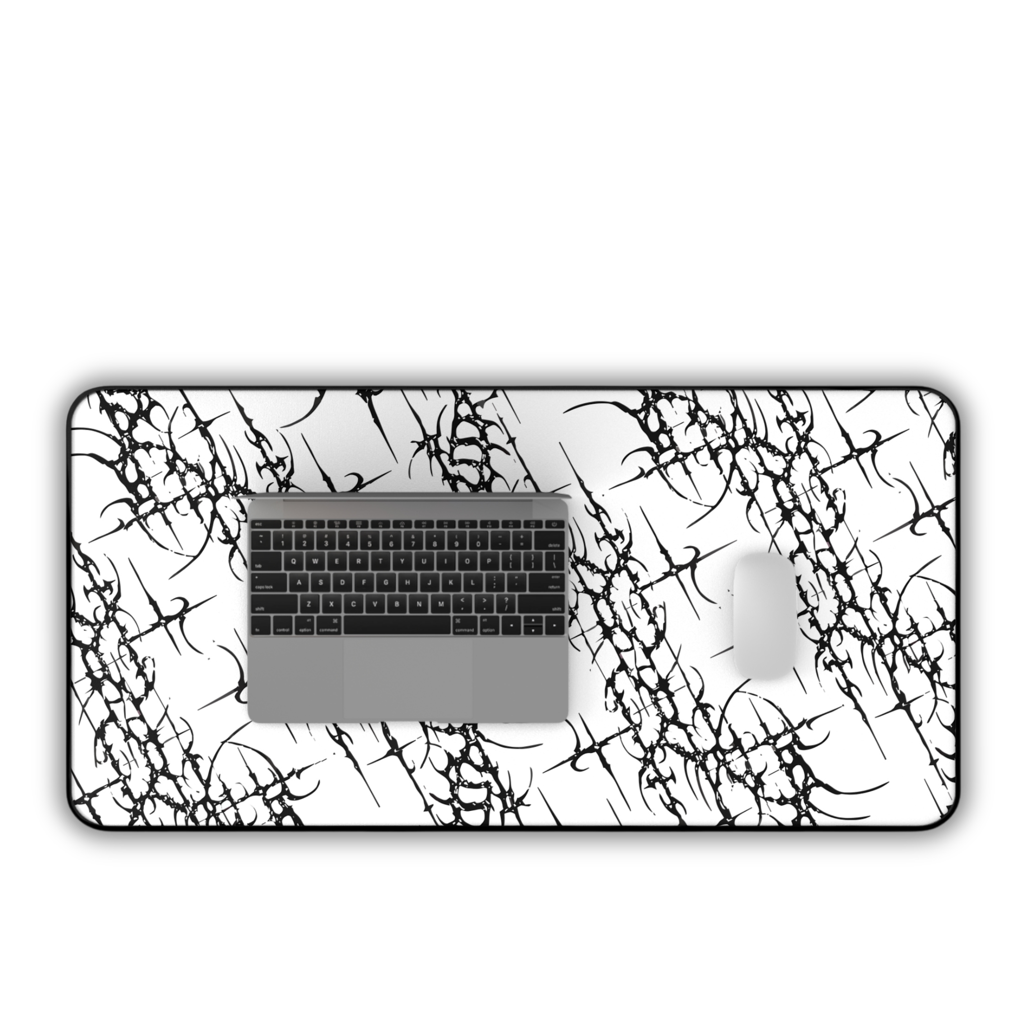Sigil Pattern – White Desk Mat – Cyber Sigil Mouse Pad