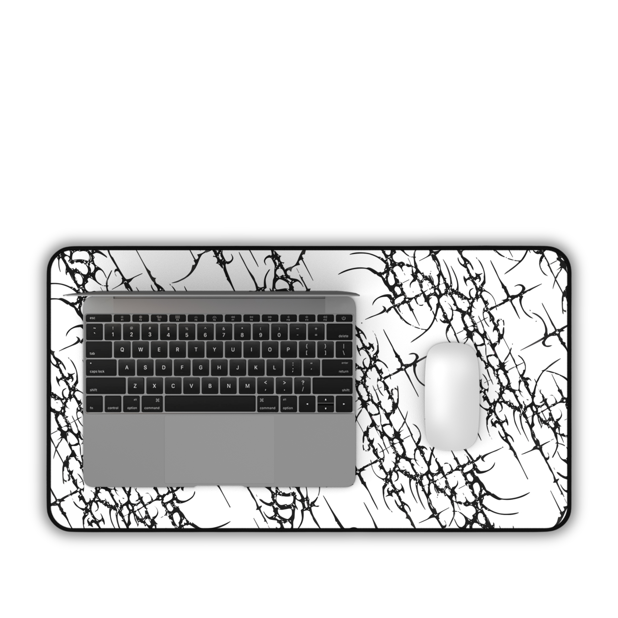 Sigil Pattern – White Desk Mat – Cyber Sigil Mouse Pad