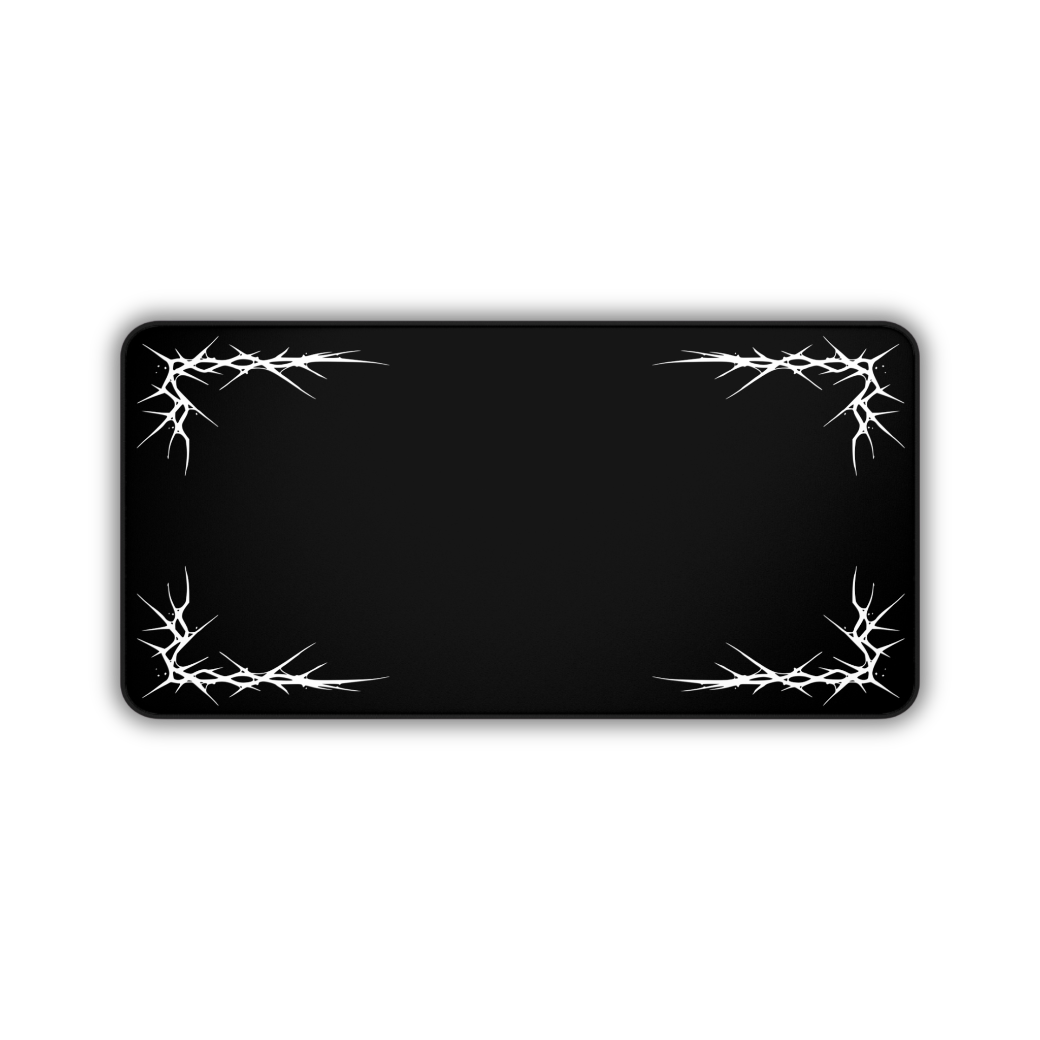 Thorns – Black Desk Mat – Minimal Gothic Thorn Mouse Pad