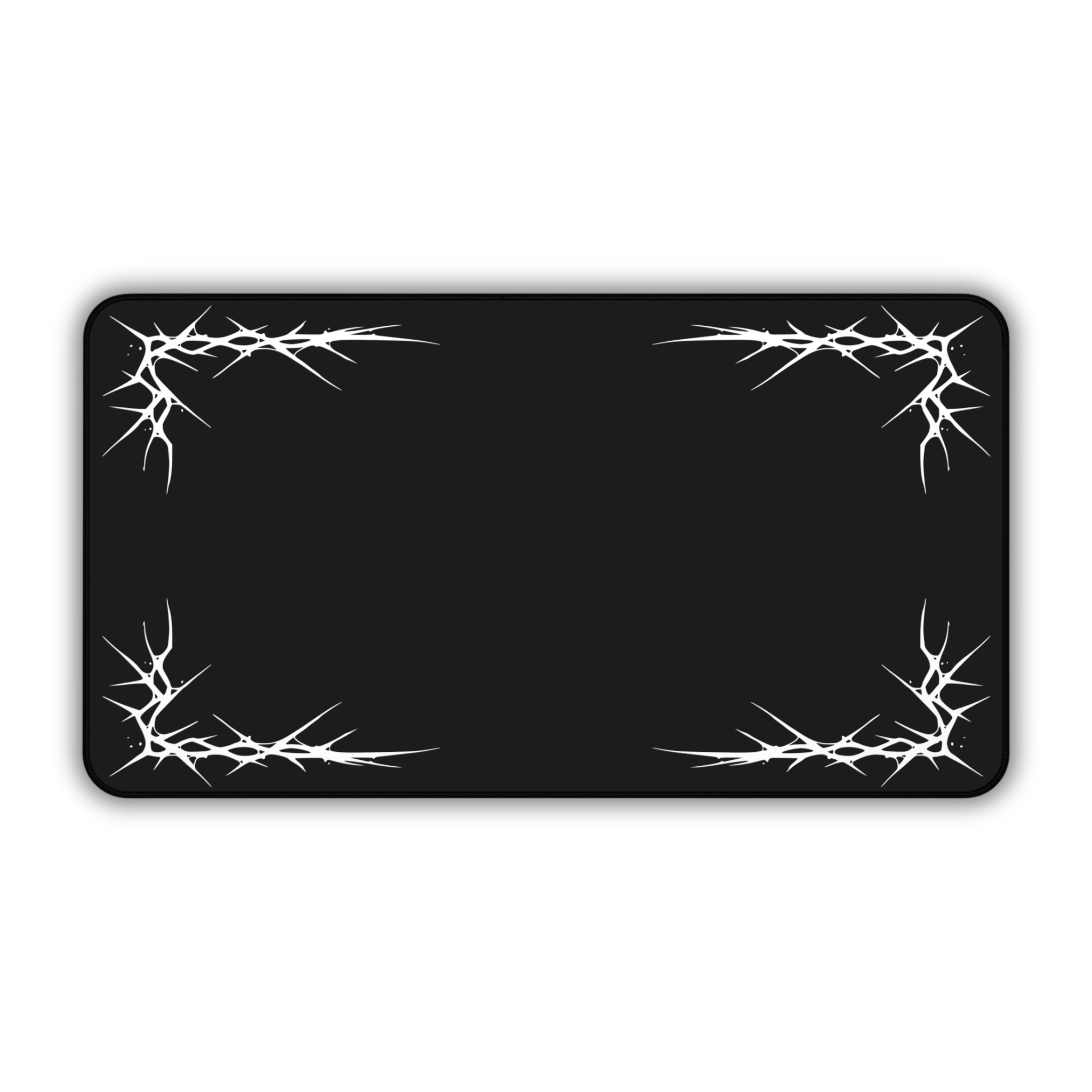 Thorns – Black Desk Mat – Minimal Gothic Thorn Mouse Pad
